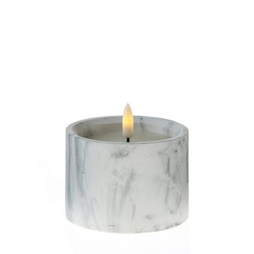 MARELIDA LED-Kerze LED Kerze in Marmoroptik Zement Wachs flackernd Timer H: 8,5cm grau (1-tlg)