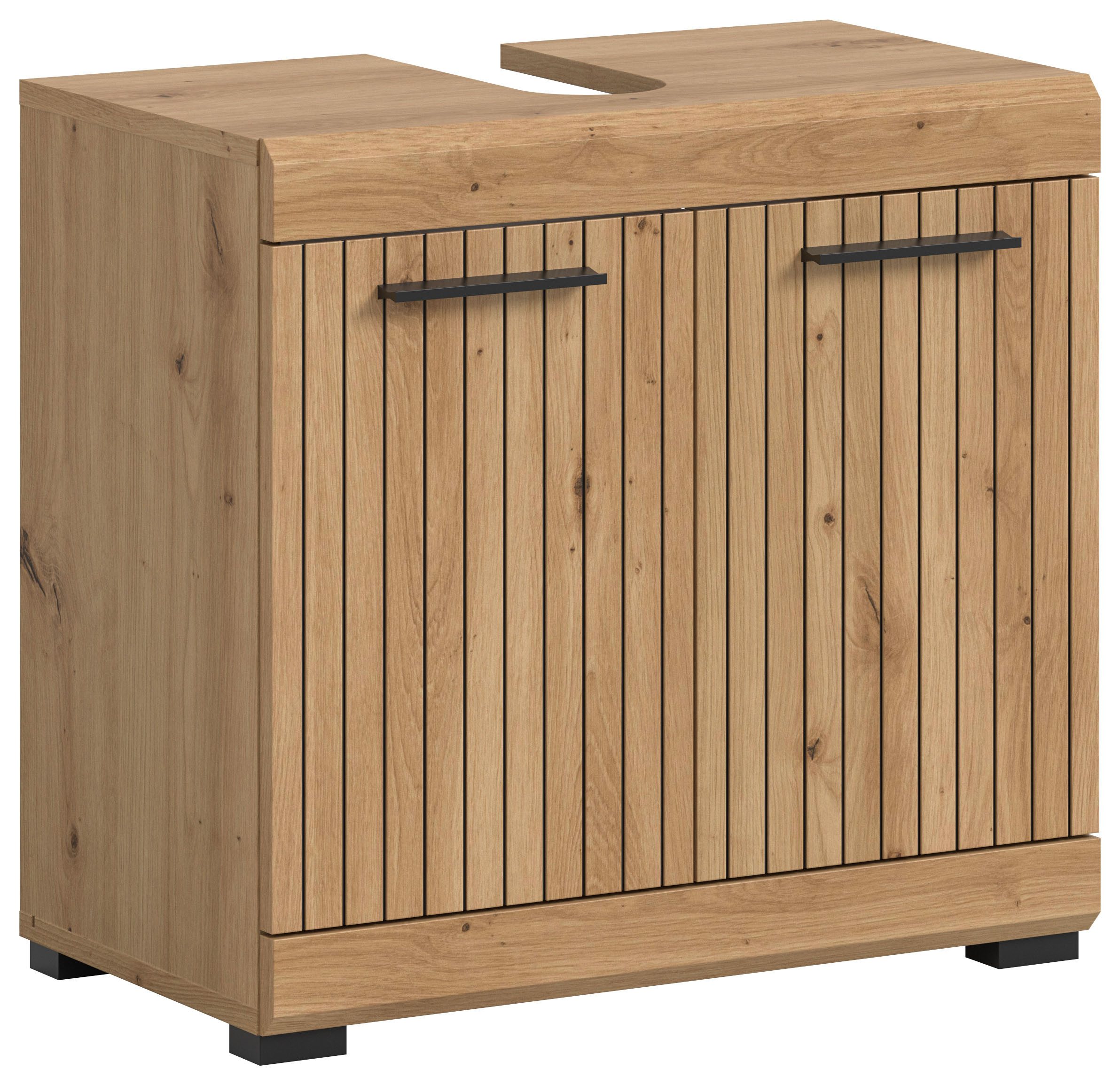 welltime Waschbeckenunterschrank SIENA, Breite 60cm, mit 2 Türen oder 2 Schubkästen, MDF-Front (1-St., TOPSELLER!, mit Siphonausschnitt 10x25 cm) in verschiedenen Farben erhältlich, Badmöbel, Badschrank, Kommode, Bad