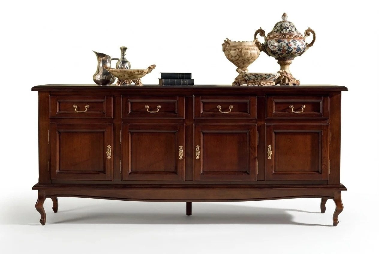 Xlmoebel Sideboard Elegantes braunes XXL Holz Sideboard für modernes Wohnzimmer Sofort (12 St., Sideboard), Hergestellt in Europa