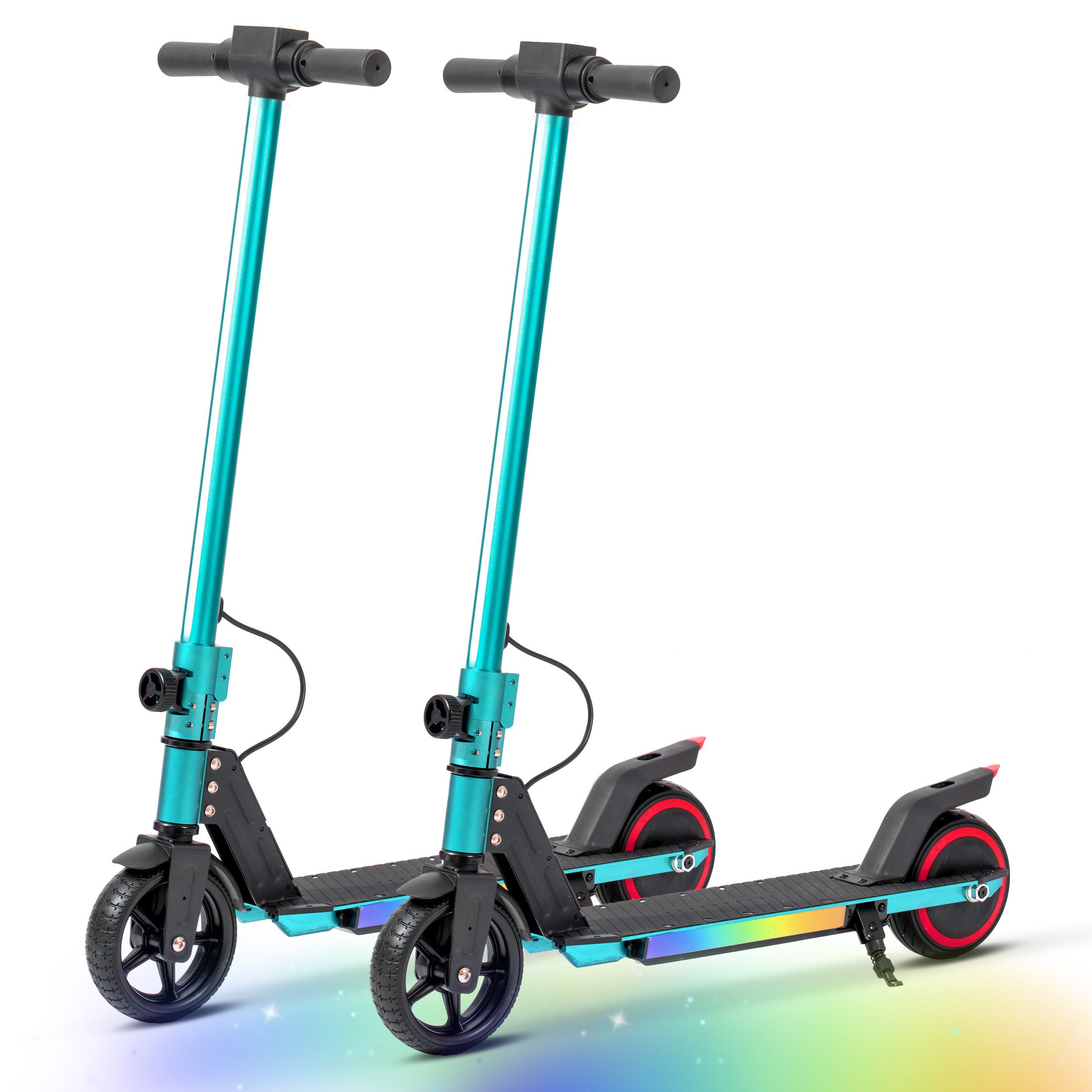 Vankel Elektro-Kinderroller 6,5'' E-Roller 2 Stück, für 6-12 Jahren, 60Wh, klappbar, mit Beleuchtung, doppeltes Bremssystem, nur 6,5kg