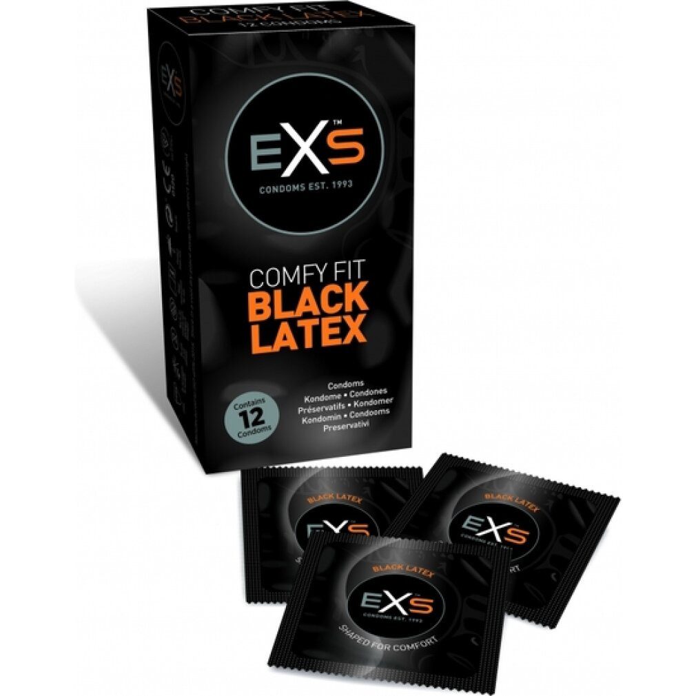 EXS CONDOMS Kondome EXS Schwarze Latex-Kondome 12 Stck.