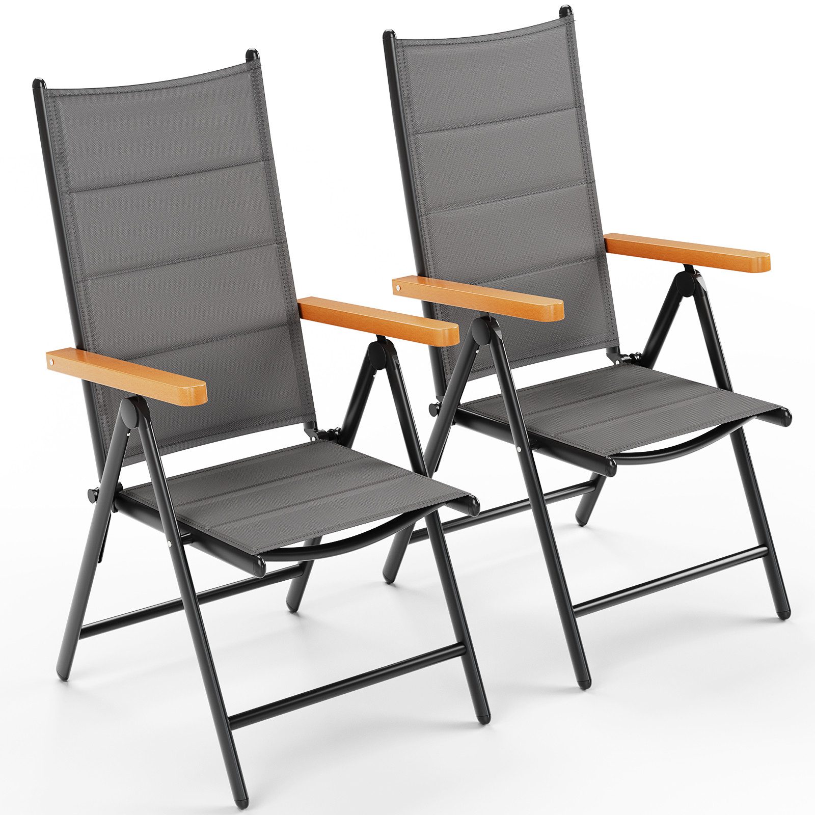 TLGREEN Gartenstuhl Hochlehner Klappbar,2er Set Aluminium günstig online kaufen