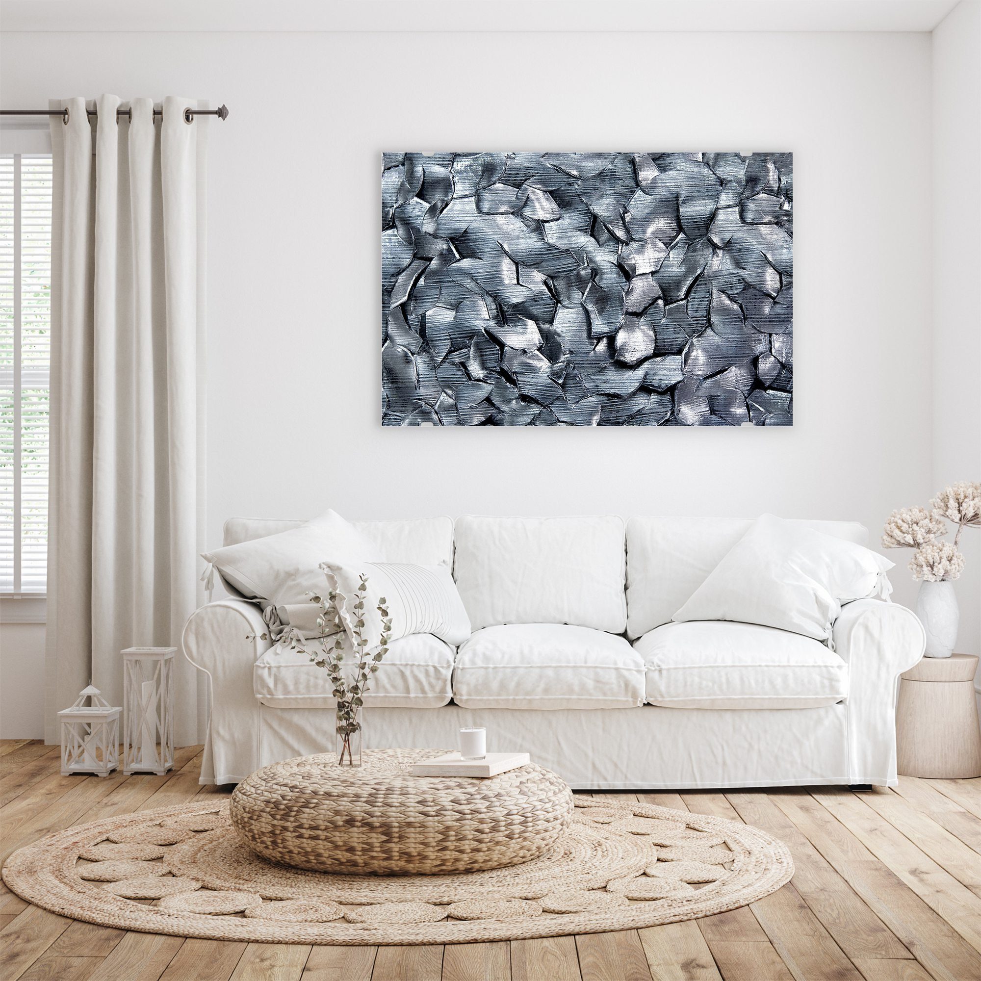 Primedeco Glasbild Wandbild Metallstruktur mit Aufhängung, günstig online kaufen