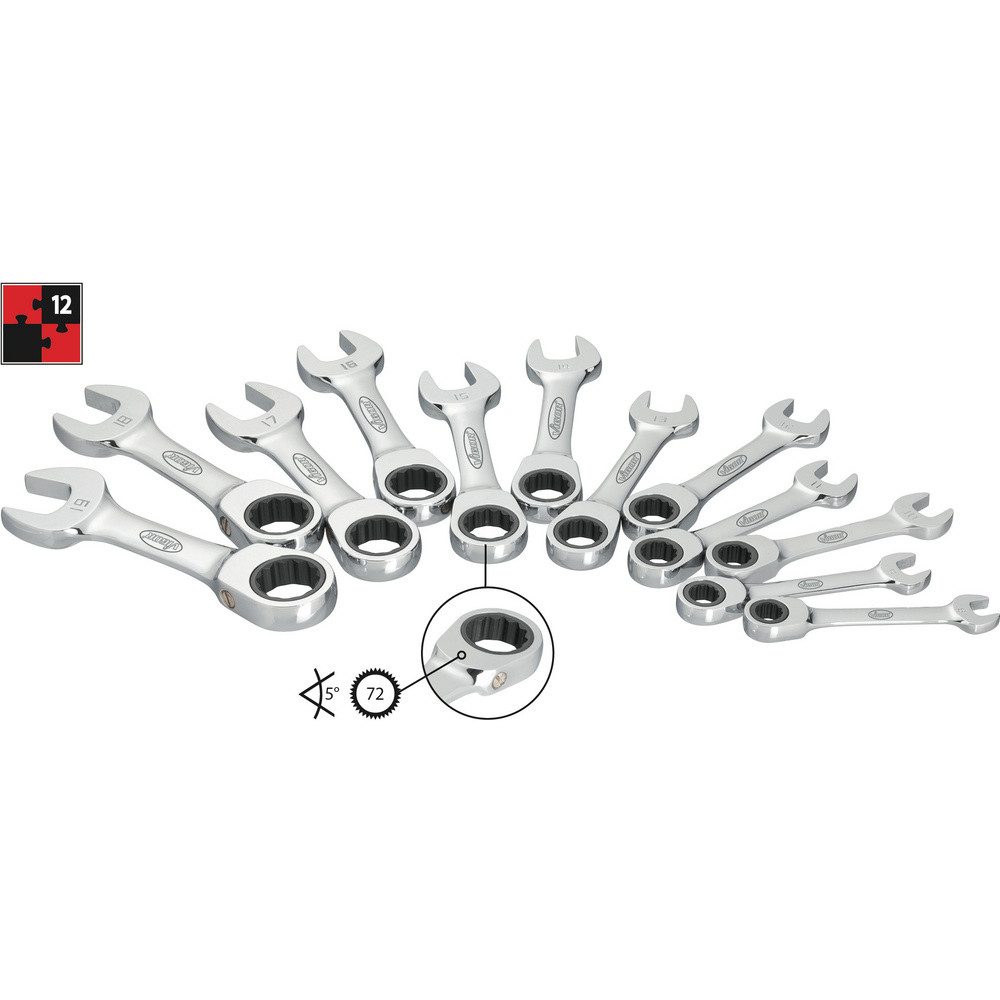 VIGOR Накидной ключ Vigor V2821 Knarren-Ring-Maulschlüssel-Satz 12teilig Schlüsselweite