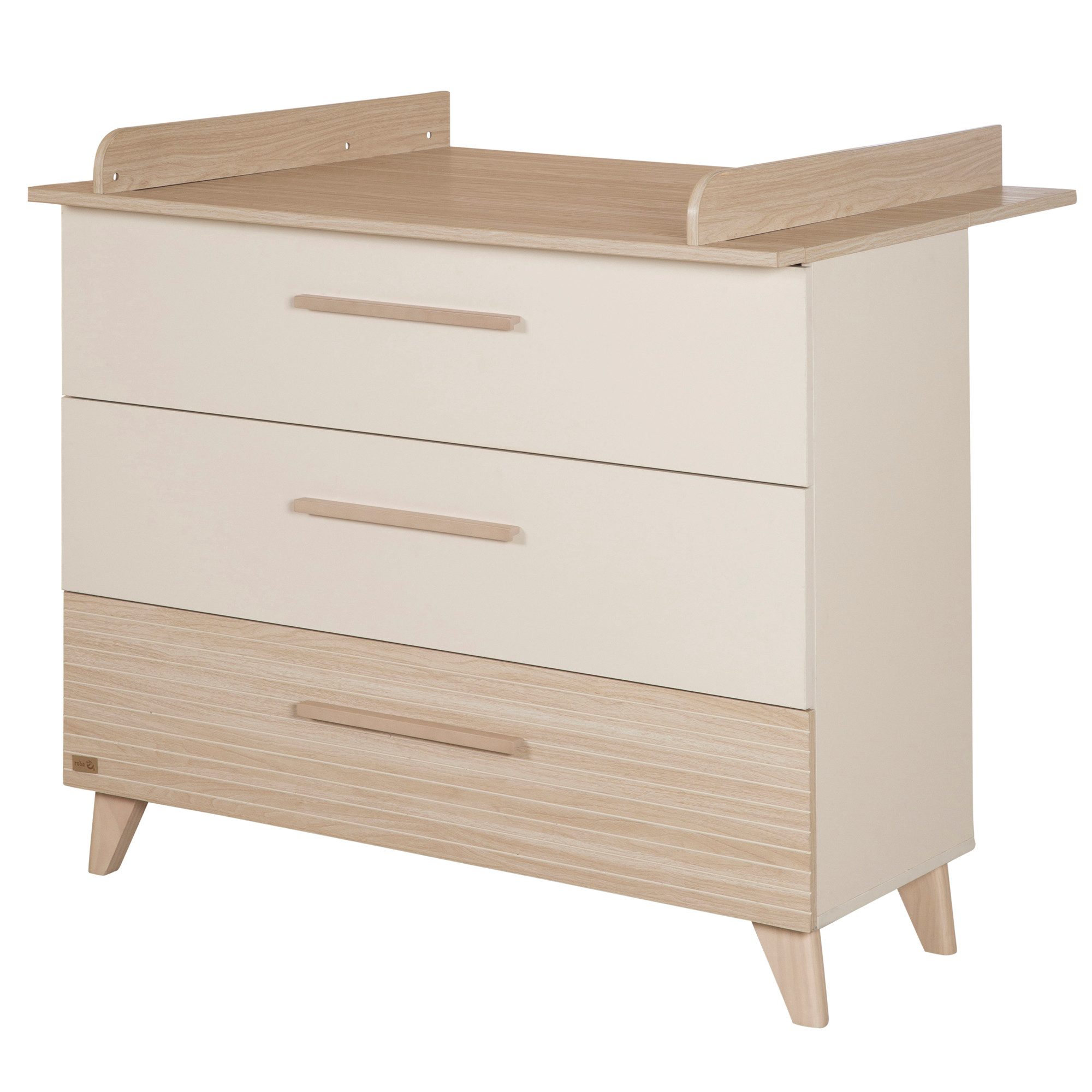 Wickelkommode Sidney aus Holz inkl. abnehmbarem Wickelaufsatz - Beige