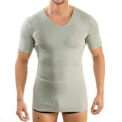 HERMKO Unterziehshirt 4880 Herren kurzarm Shirt V-Ausschnitt Business Unterhemd Biobaumwolle