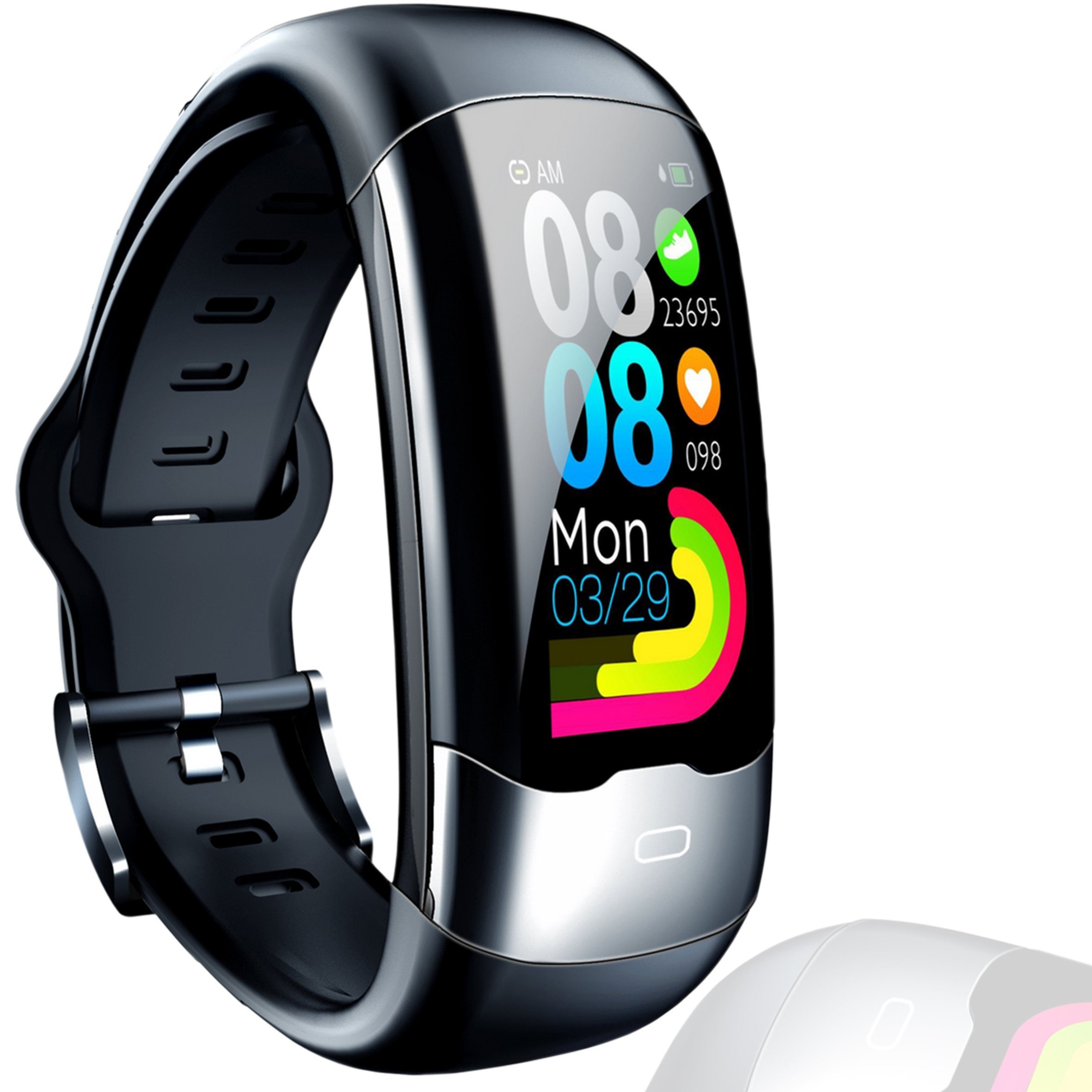 Xoro Fitness-Tracker SMW 10, Smart Watch, EKG, PPG, Herzfrequenz, Fitnessuhr (2.89 cm) Fitness‑Uhr, Fitness‑Uhr mit EKG‑Elektroden und App‑Anbindung, Ideal für tägliche Aktivitätskontrolle