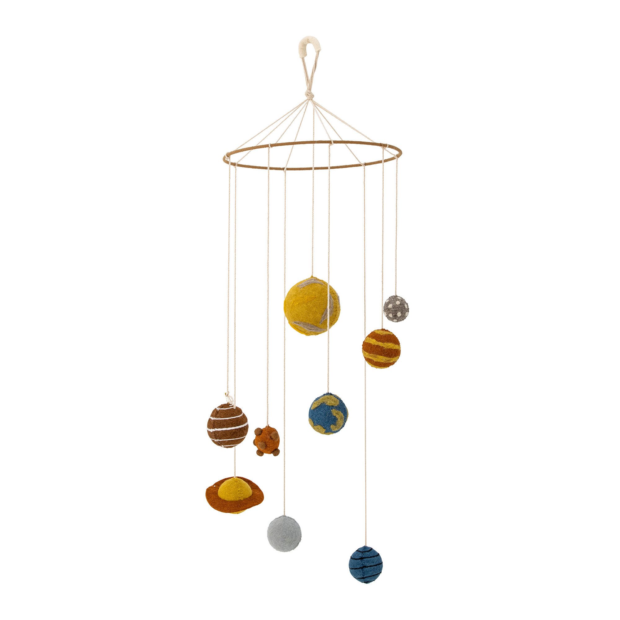 Bloomingville Lernspielzeug Bloomingville Space Mobile, Gelb, Wolle günstig online kaufen