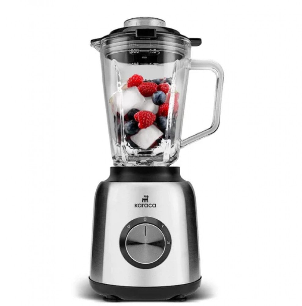 Karaca Küchenmaschine, Inox 1,5 L Glasbehälter Inox Smoothie Blender 1000W