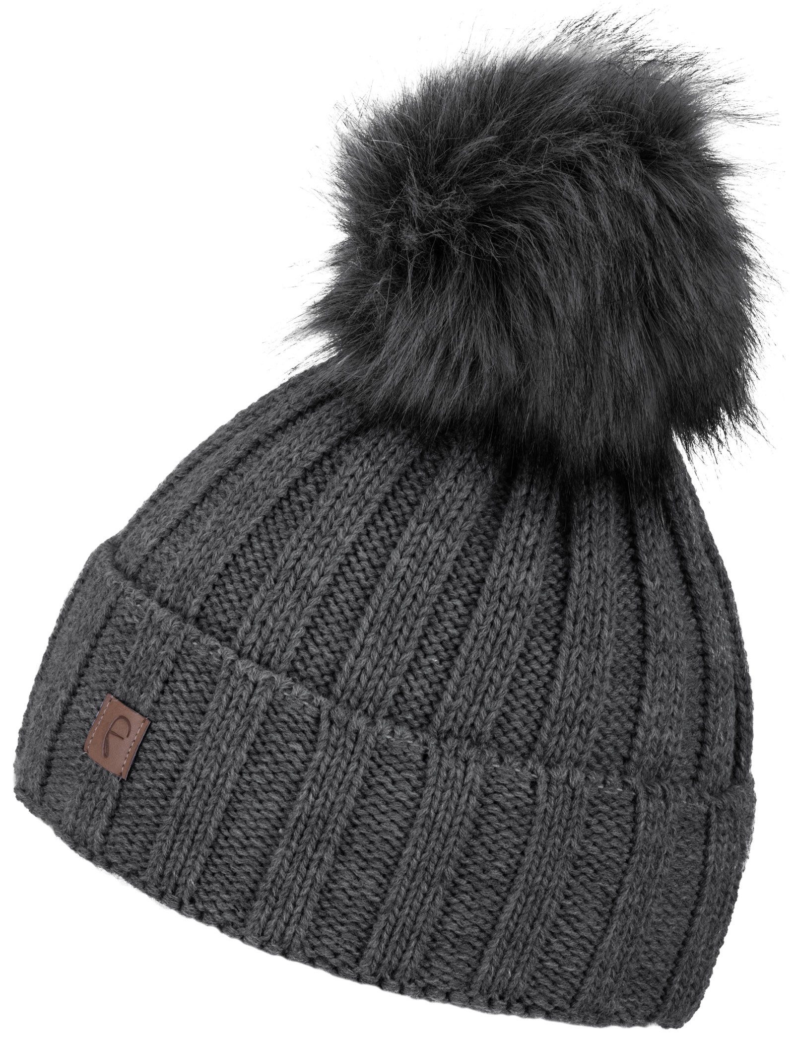 Faera Bommelmütze (1-St) Bommelmütze Wintermütze Herren Damen Unisex Fleecefutter Beanie