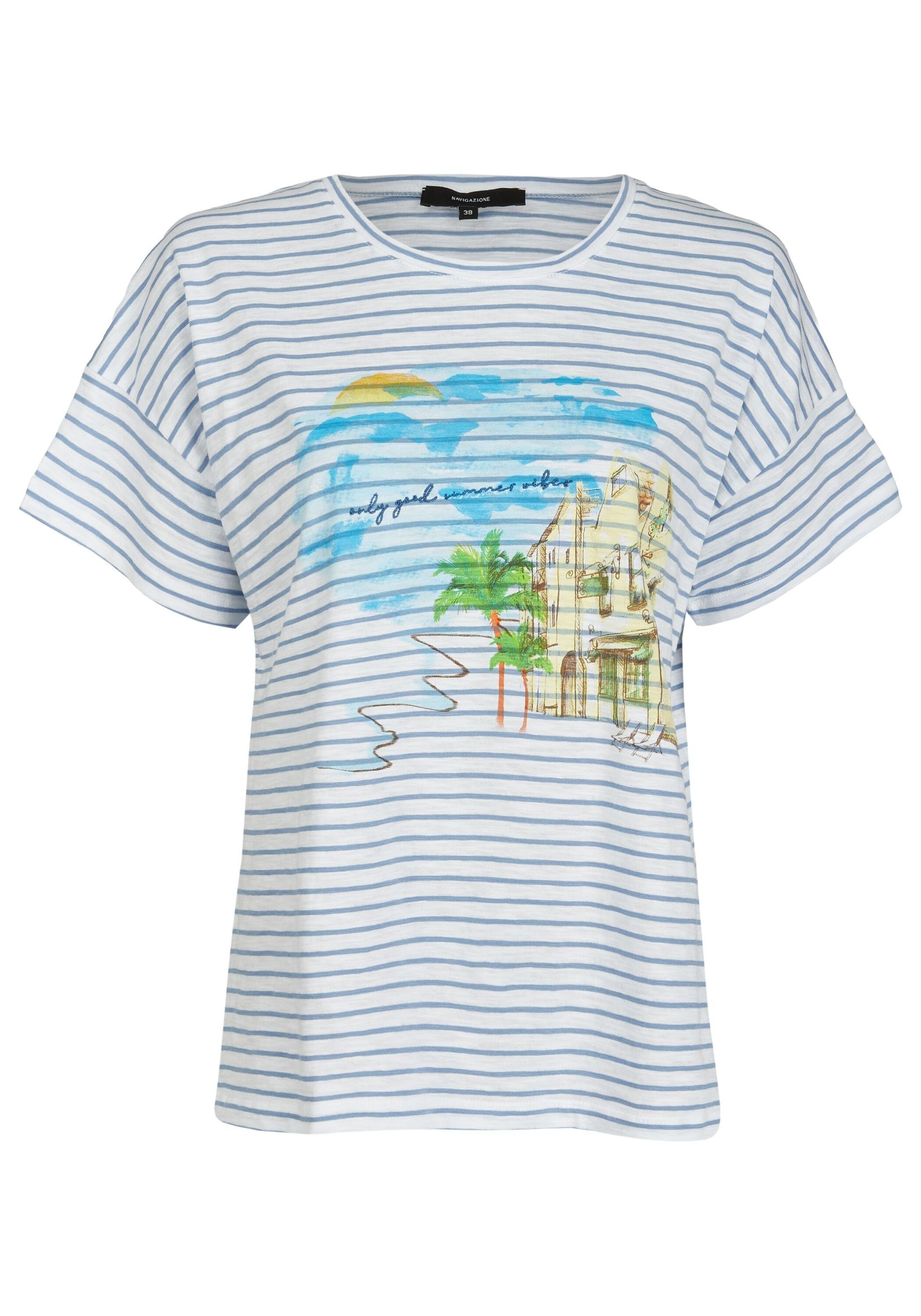 NAVIGAZIONE Rundhalsshirt (1-tlg) mit Urlaubsprint