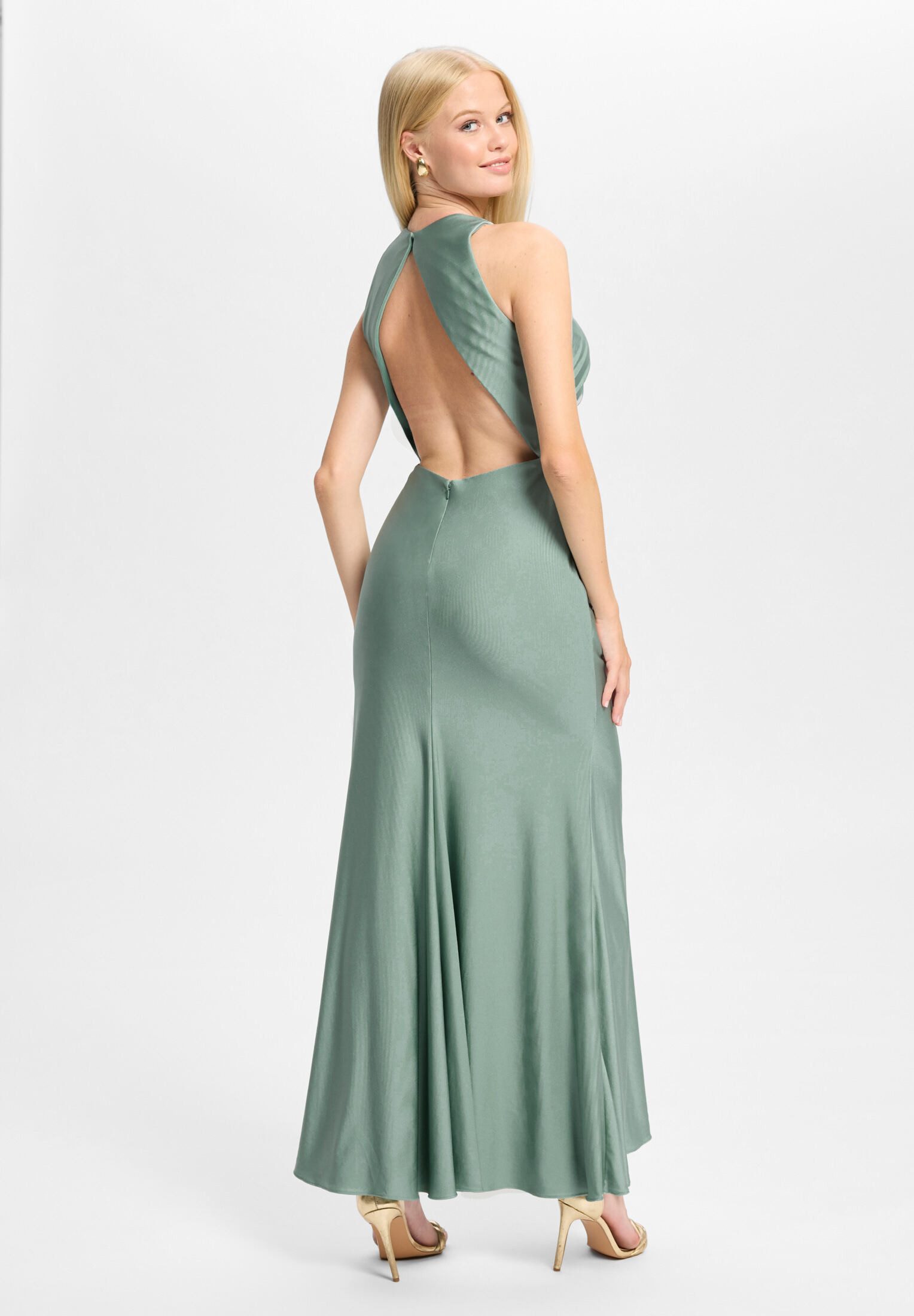Hey Kyla Abendkleid - Hochgeschlossenes Abendkleid mit Beinschlitz Figurbetonte Passform