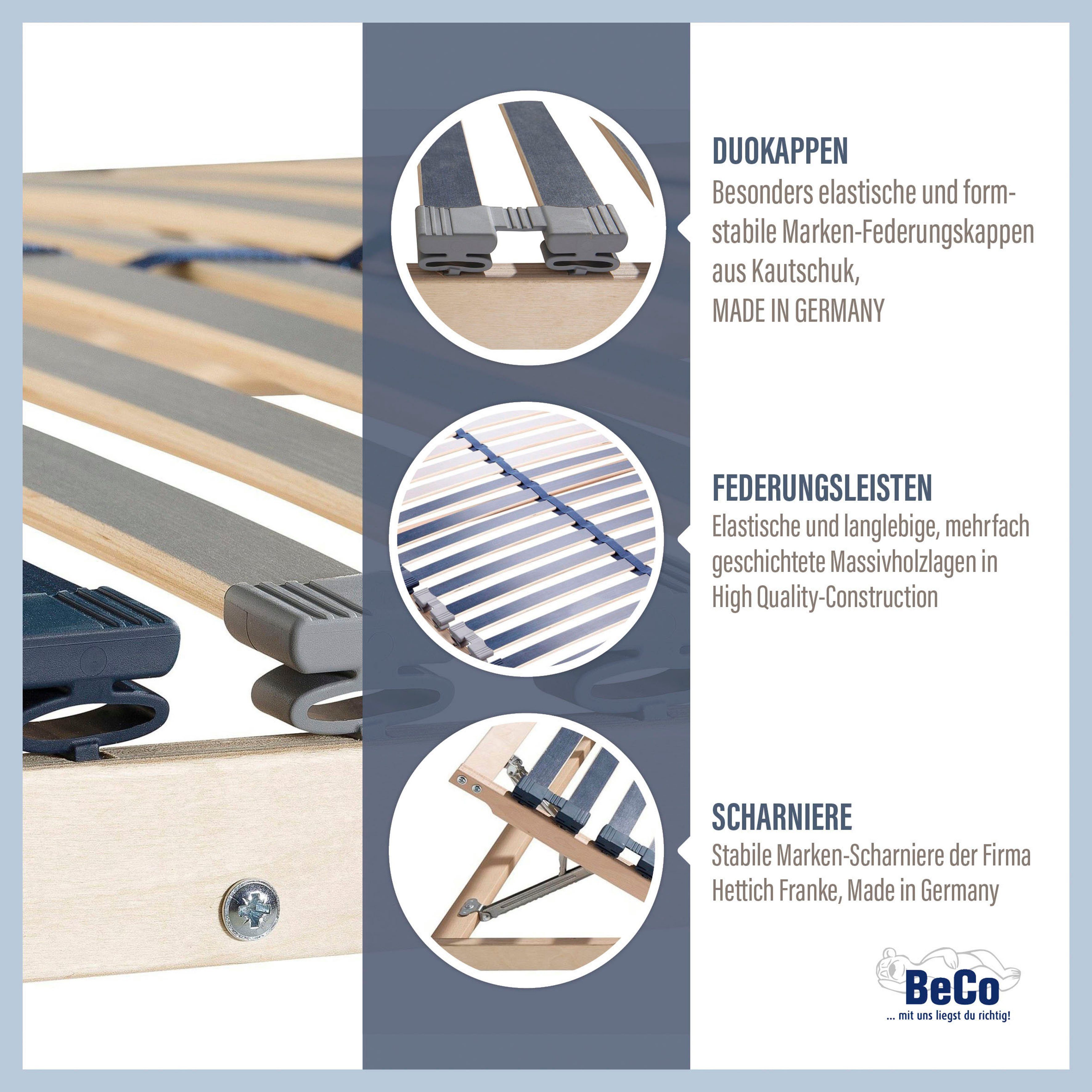 Lattenrost Dura Flex LR-K, Beco, Kopfteil manuell verstellbar, Fußteil nich günstig online kaufen