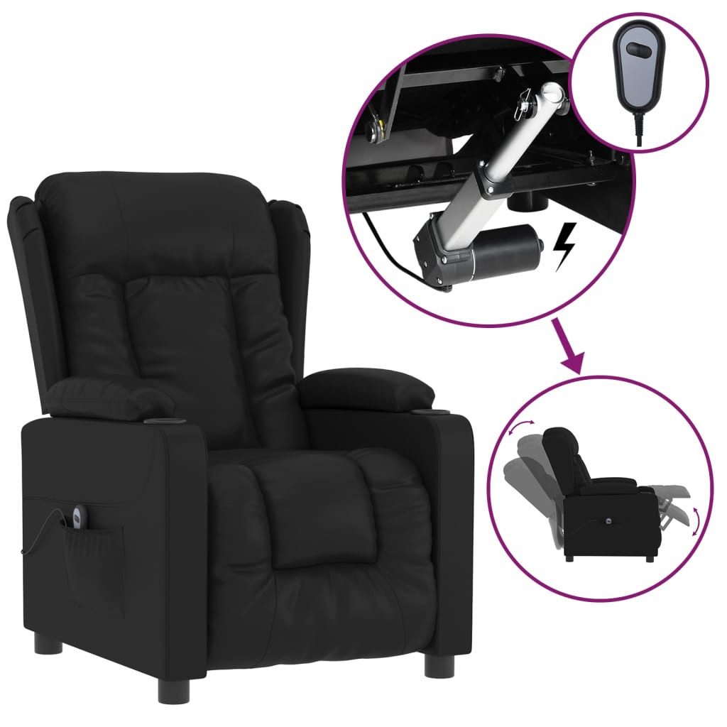 vidaXL Sessel Relaxsessel Elektrisch Schwarz Kunstleder günstig online kaufen