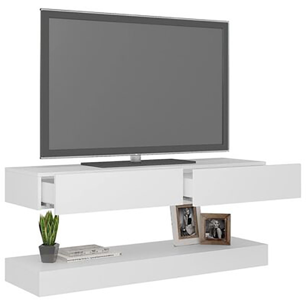 47,2"x13,8" Weiß LED-Leuchten TV-Schrank Hochglanz TV-Schrank vidaXL mit