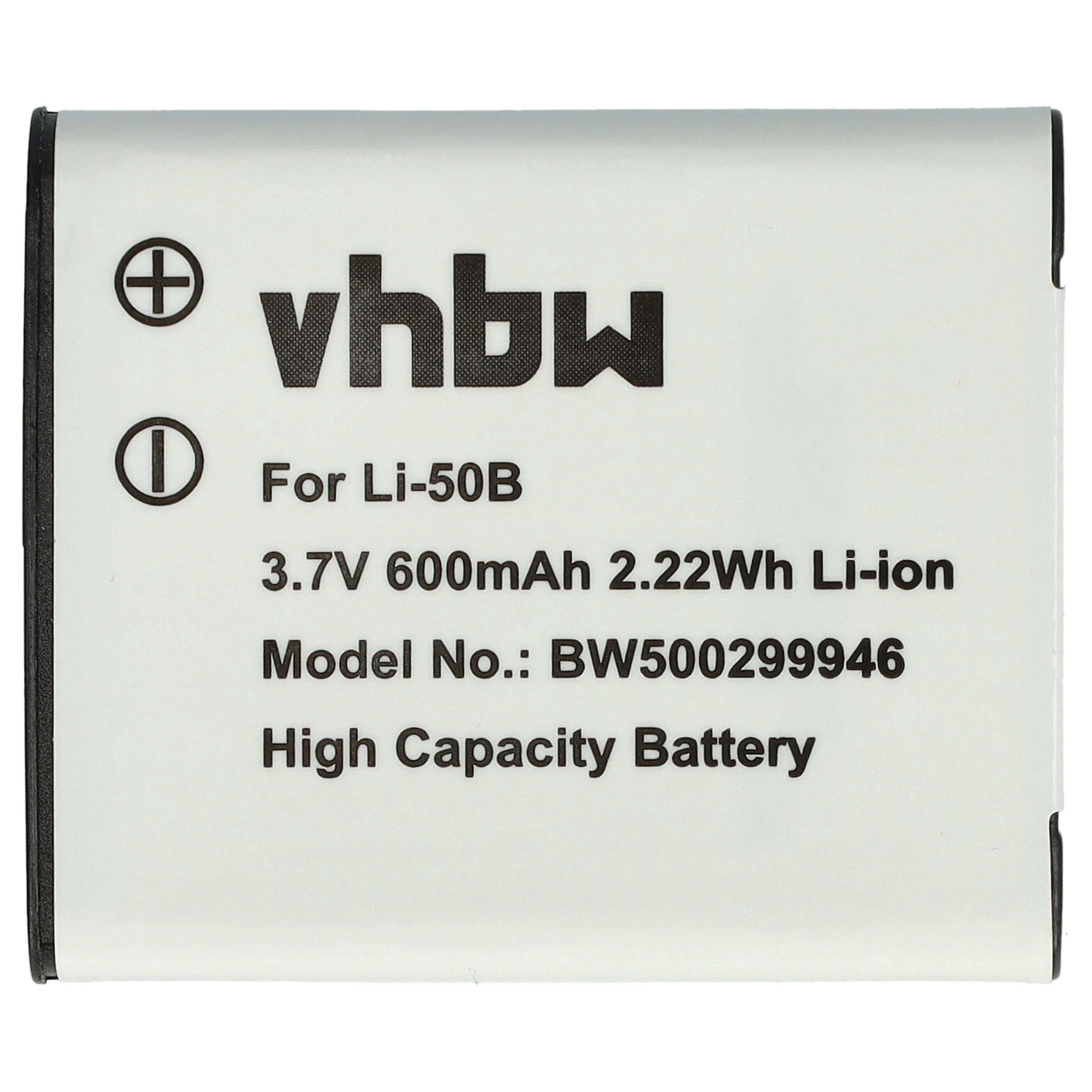 vhbw kompatibel mit Ricoh GR III, Theta 360, WG-2, WG-4, WG-20, HZ15, CX3, Kamera-Akku Li-Ion 600 mAh (3,6 V)