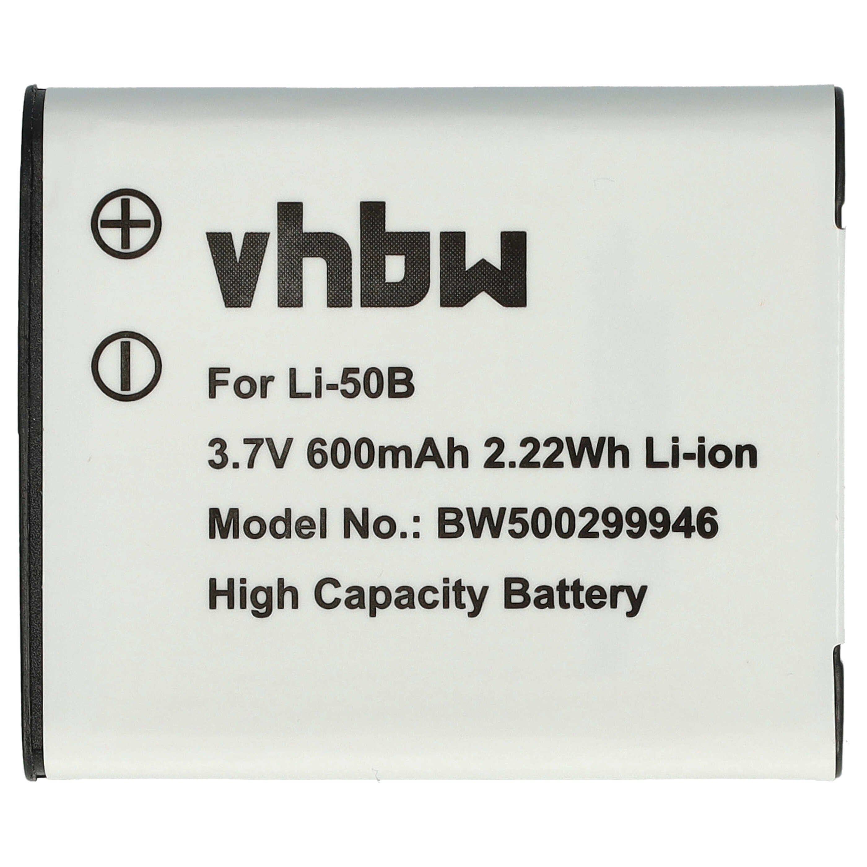 vhbw Akku Ersatz für Ricoh DB-100, LB-050, DB-110, DB-L110 für Foto / Kamera-Akku Akku Li-Ion 600 mAh (3,7 V, 1 St), Leistungsfähiger Austausch-Akku für Digitalkamera, Spiegelreflexkamera