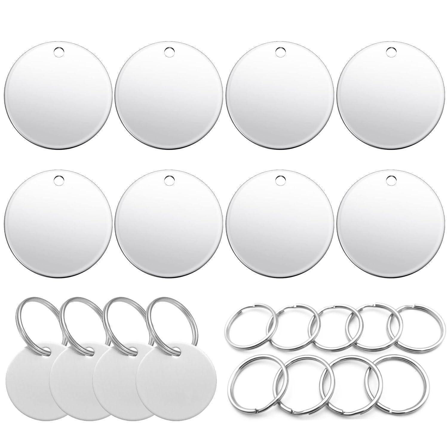 LuxusKollektion Taschenanhänger Edelstahl Anhänger 10er Set Hundemarke Rund 30mm Rohling (10-St)