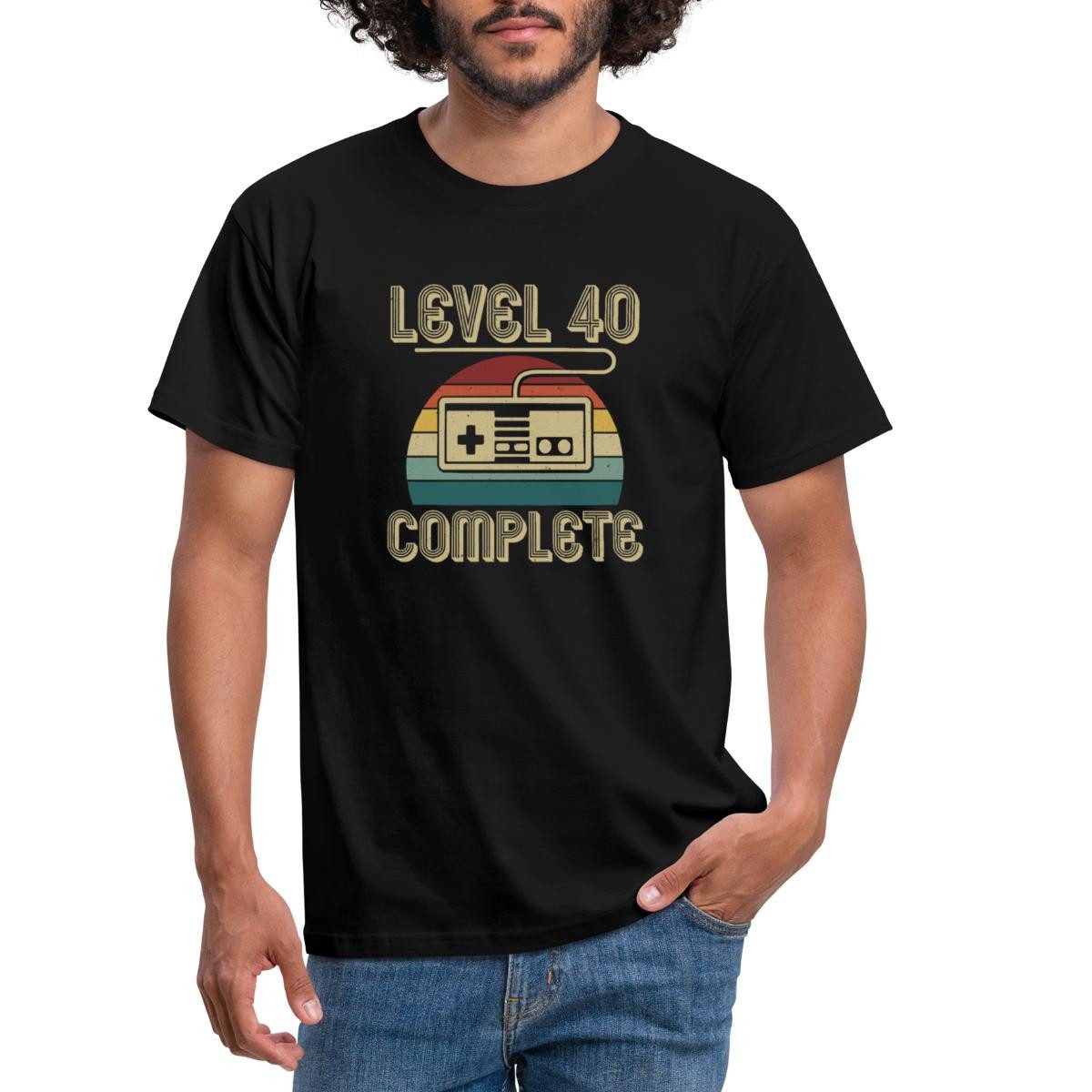 Spreadshirt T-Shirt 40. Geburtstag Level 40 Complete Geburtstagsgeschenk Ga günstig online kaufen