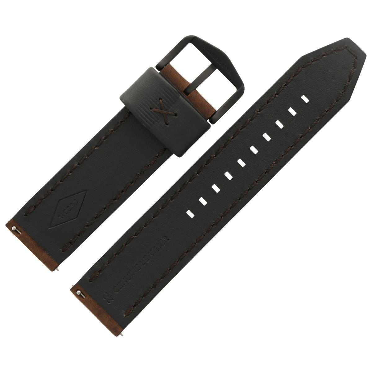 Fossil Uhrenarmband 22mm Leder Braun FS-4656 LB-FS4656