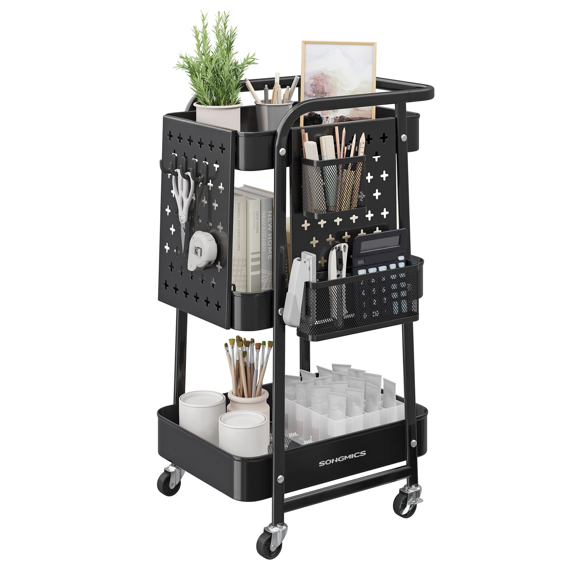 SONGMICS Beistellwagen, Rollwagen, Küchenwagen, Servierwagen, Ablagen, günstig online kaufen