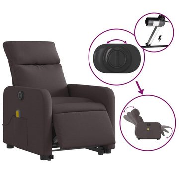 vidaXL Sessel Elektrischer Massagesessel mit Aufstehhilfe Dunkelbraun Stoff (1-St)