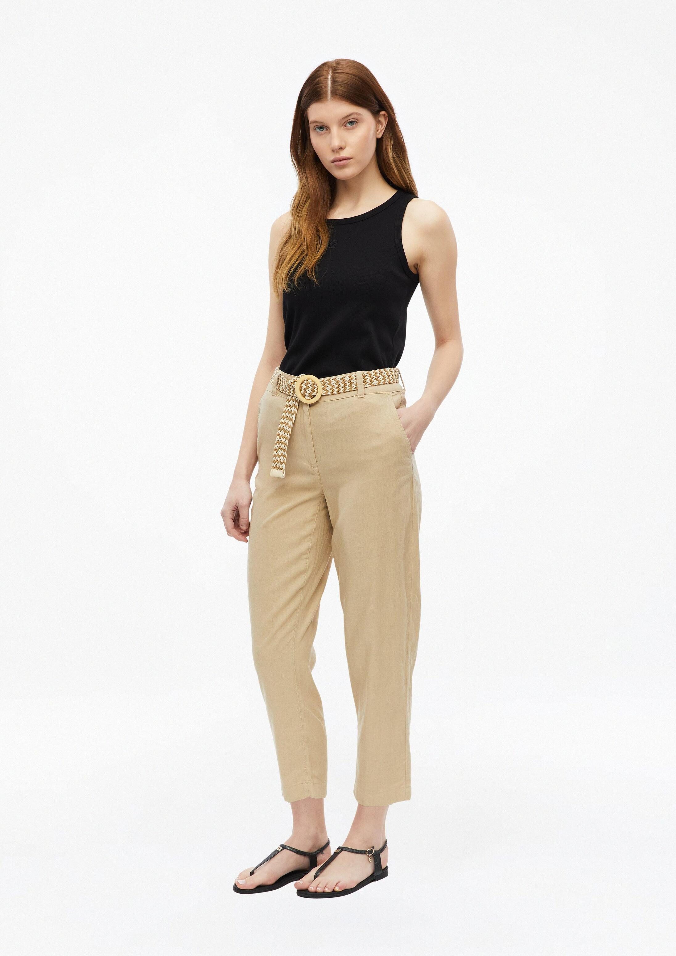 s.Oliver Chinos Hose Cropped Chino mit Gürtel
