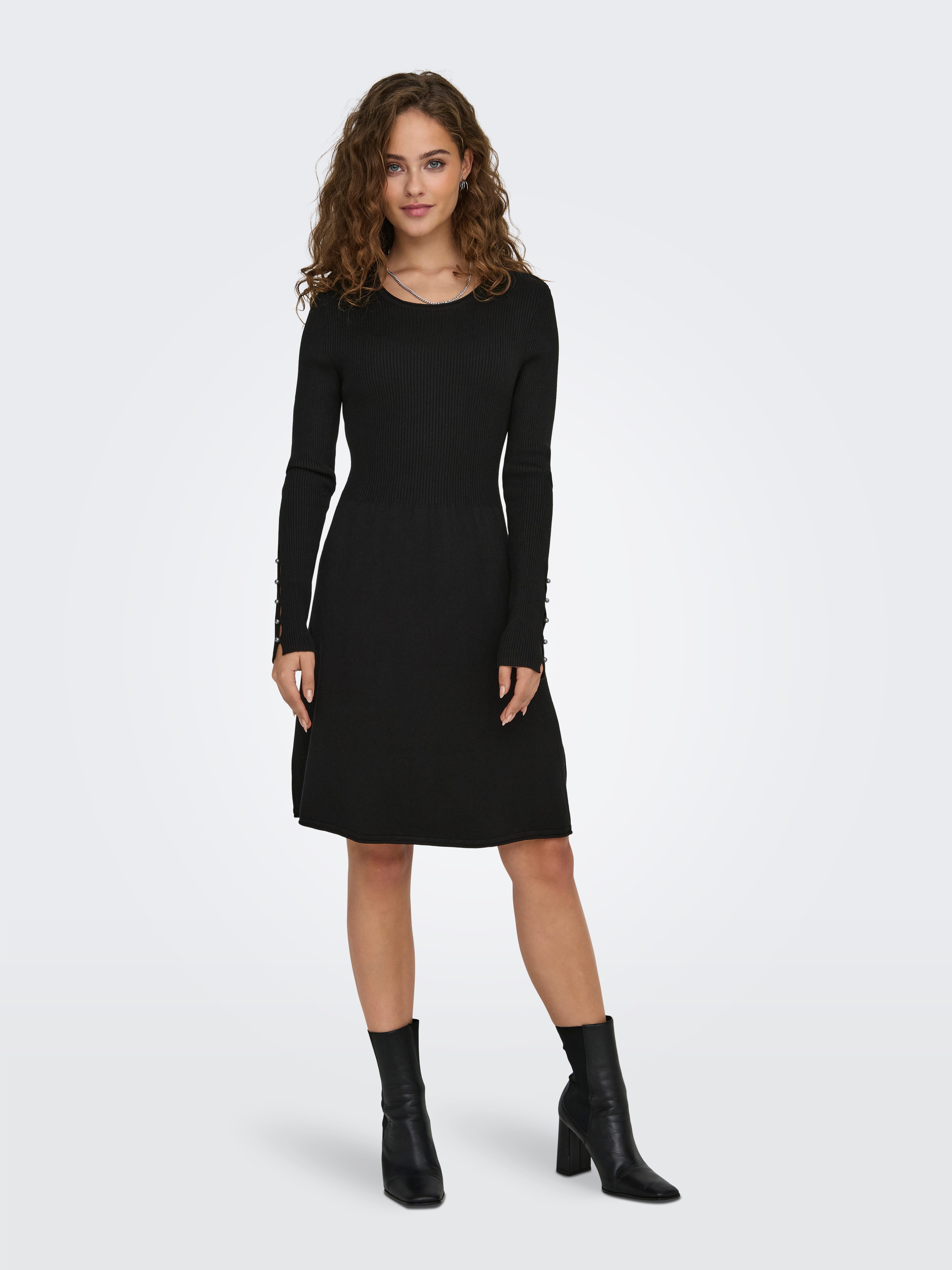 ONLY Midikleid ONLNATASCHA LS PEARL O-NECK günstig online kaufen