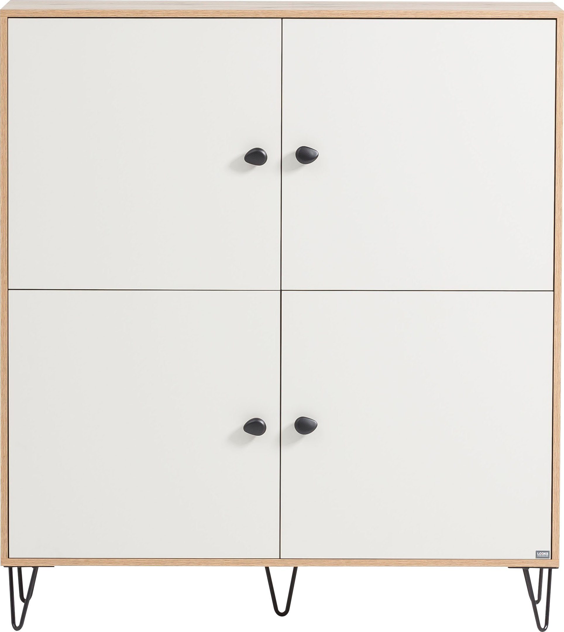 LOOKS by Wolfgang Joop Highboard Looks Organic, Mit hochwertigen Metallbeschlägen und Softclose-Scharnieren