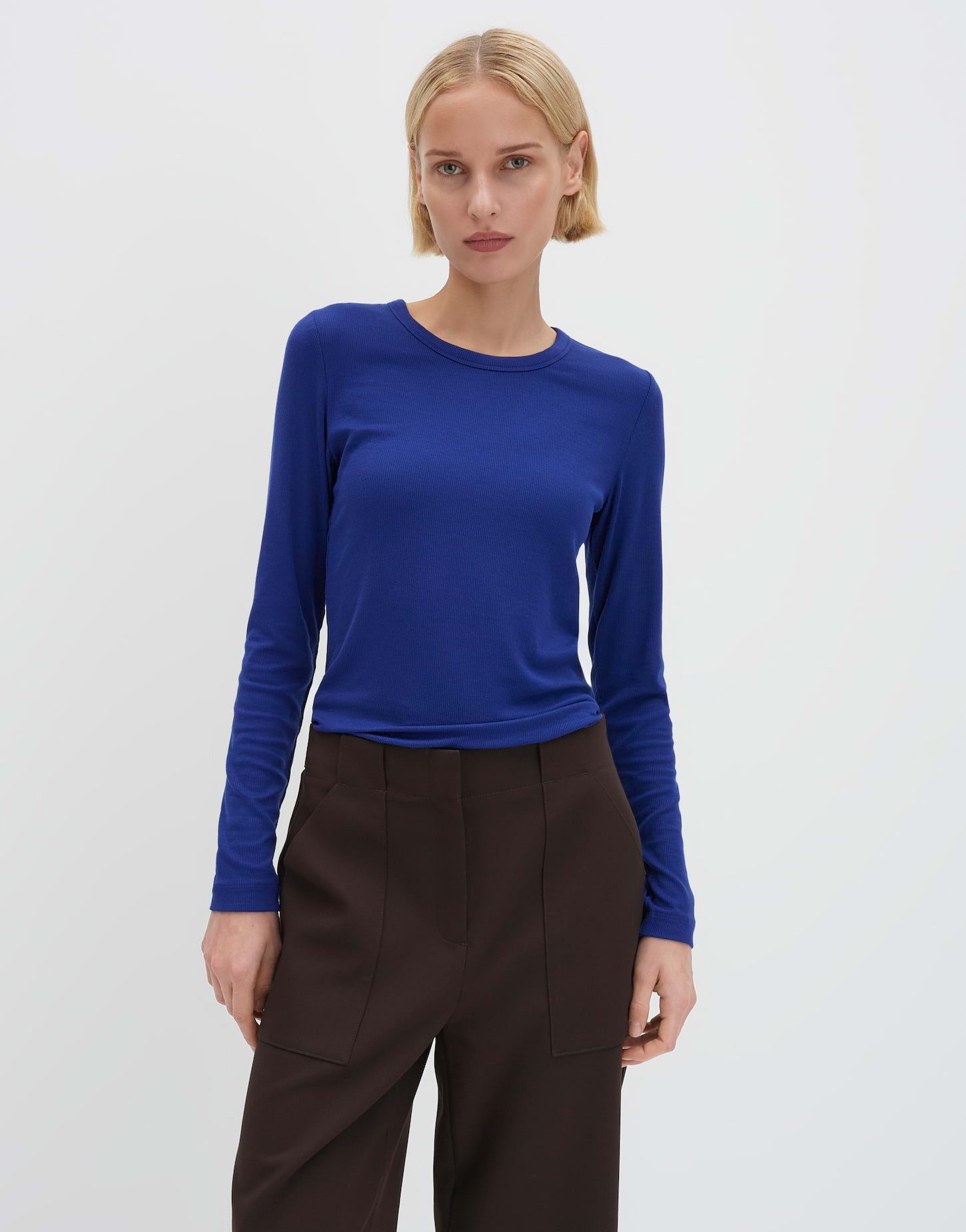 someday Longsleeve KORELL Slim mit feiner Rippstruktur figurbetont geschnitten, feine Rippstruktur, elastischer Rippbund