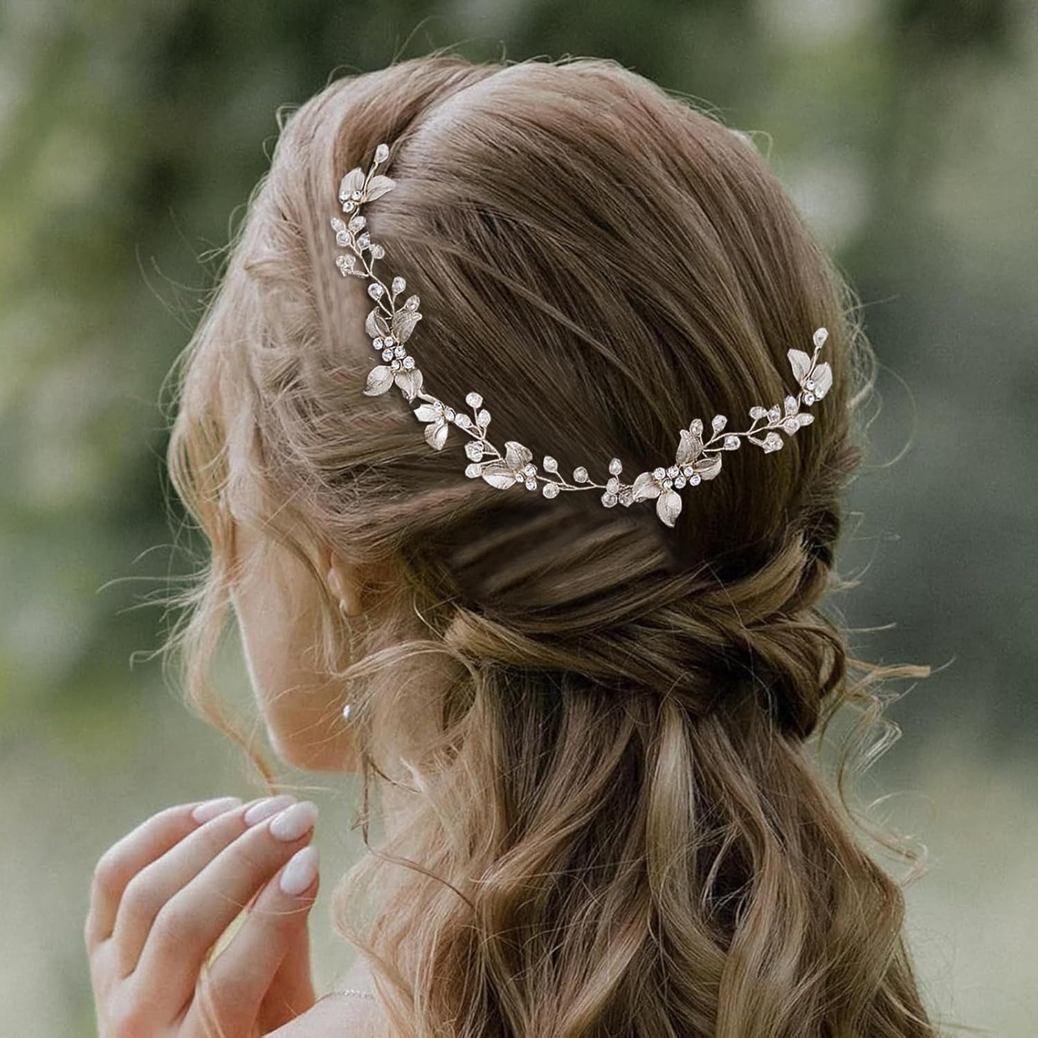 MOPUEA Haarnadeln Haarkamm mit Kristallperlen und Strass für Frauen, Set, 1-tlg., Abschlussball-Zubehör für Bräute, Valentinstagsgeschenk, Haarschmuck Hochzeit - Haarschmuck Hochzeit