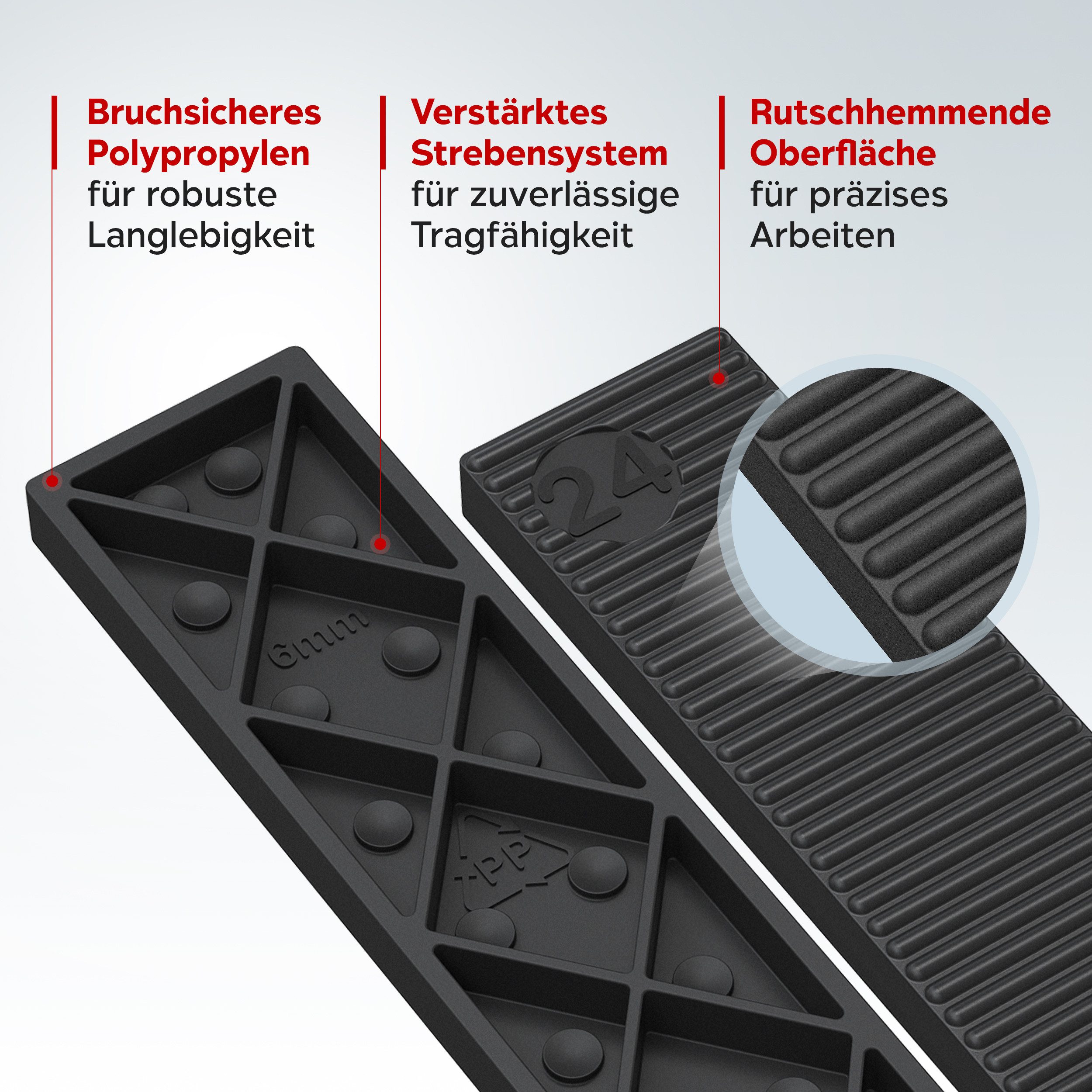 Inovatec Unterlegplatte Kunststoff Verglasungsklötze 100 x 24, 150-St. – Bild 5 von 5