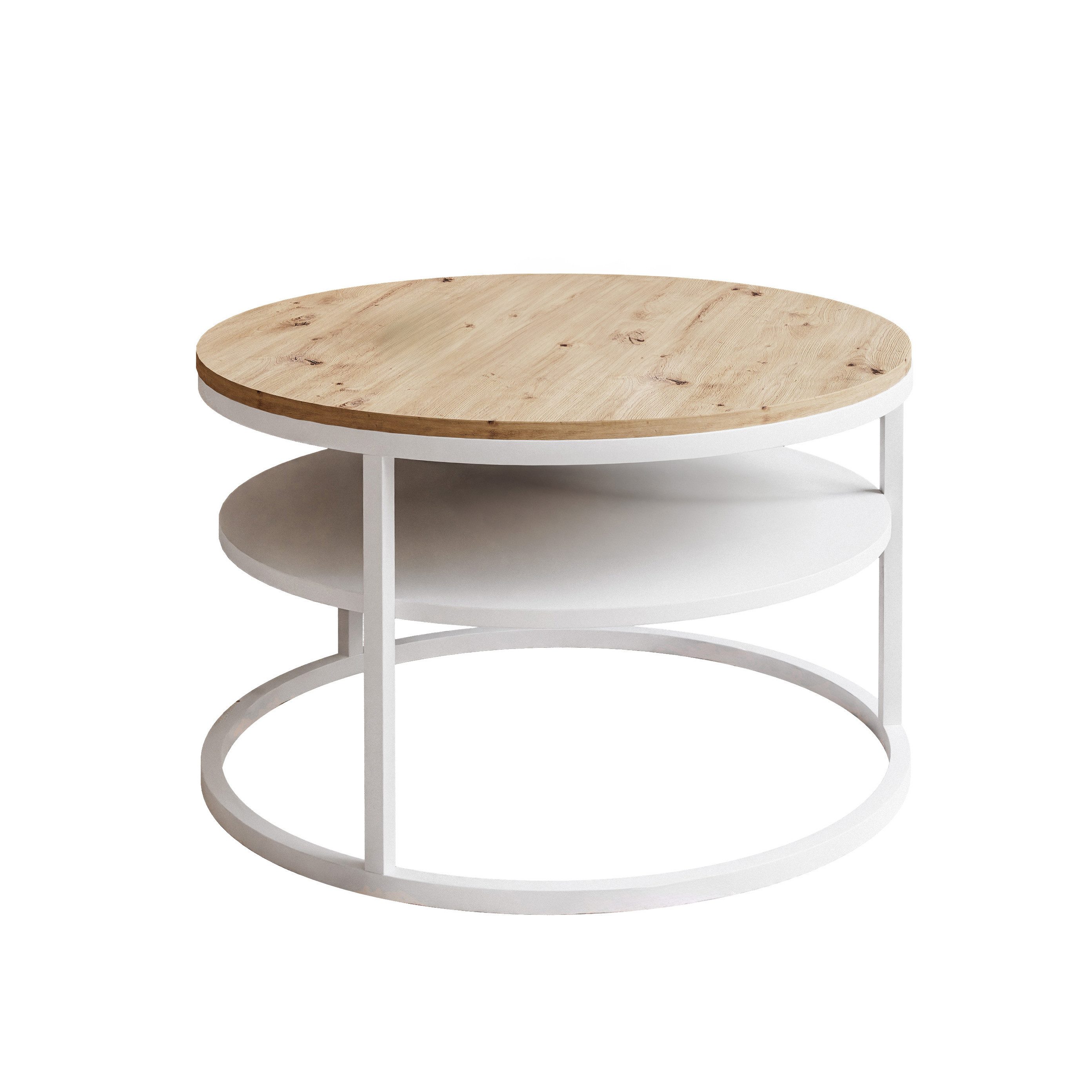 Lookway Couchtisch CIRI SLIM LOFT mit Ablage (1 Tisch), Durchmesser: ⌀ 60 c günstig online kaufen