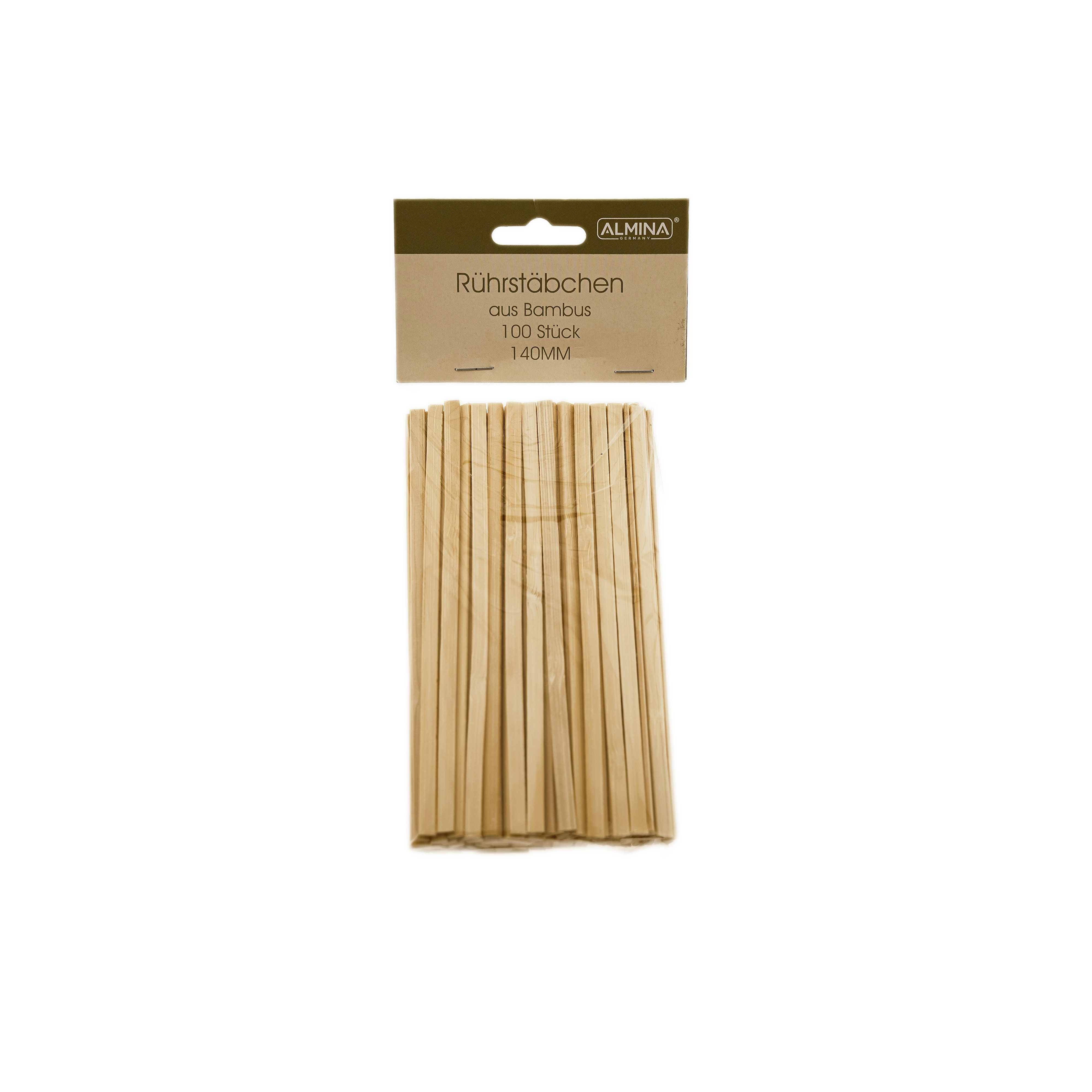 Almina Einwegbesteck-Set Rührstäbchen aus Bambus für Buffet & Küche, 100 Stück - 14 cm (100-tlg), Bambus