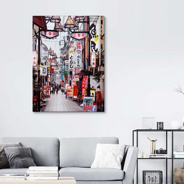 Posterlounge Leinwandbild Maxim Images, Bunte Gasse in Tokio, Japan, Wohnzimmer Fotografie
