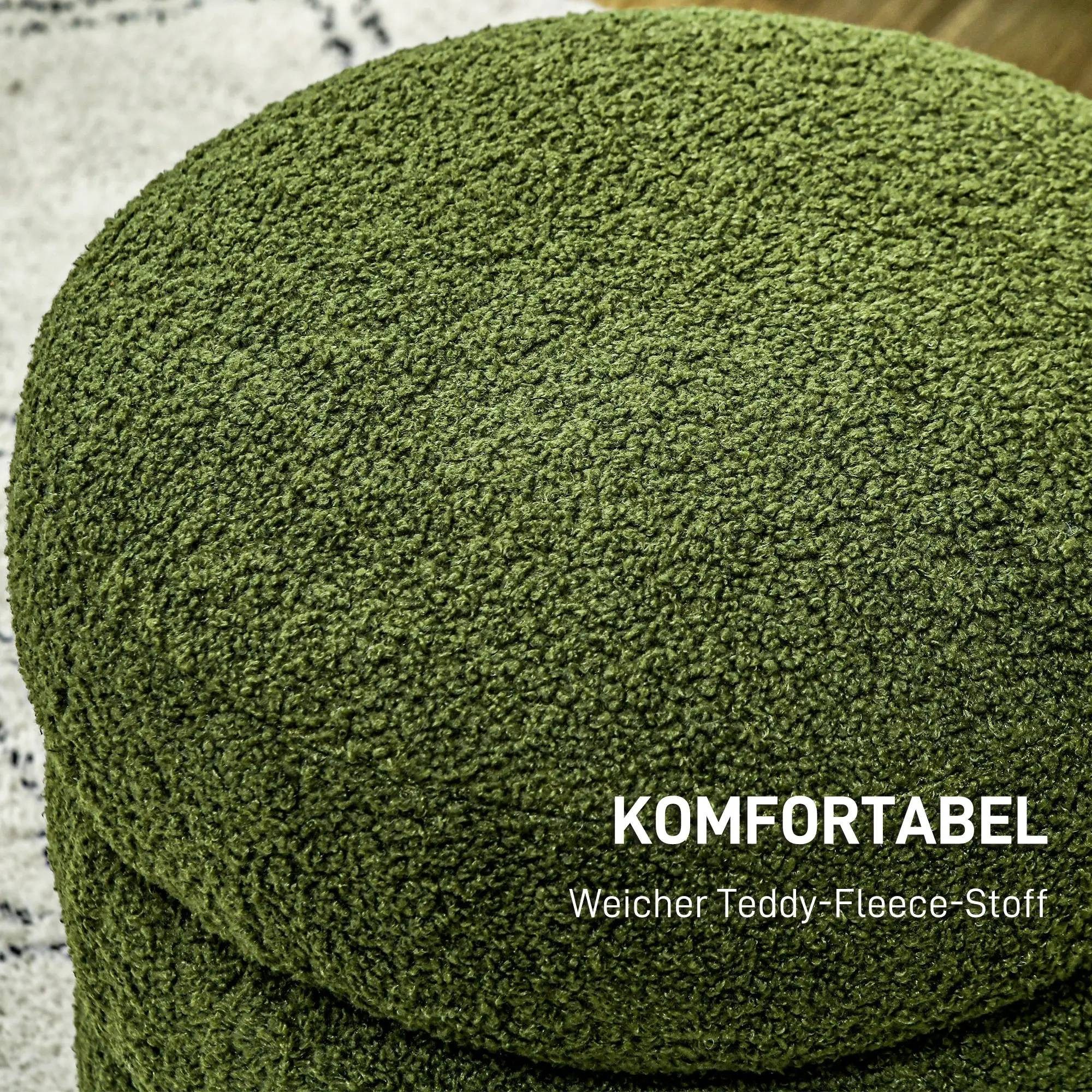 BlingBin Fußhocker Sitzhocker, Runder Polsterhocker, Teddy-Fleece-Bezug günstig online kaufen
