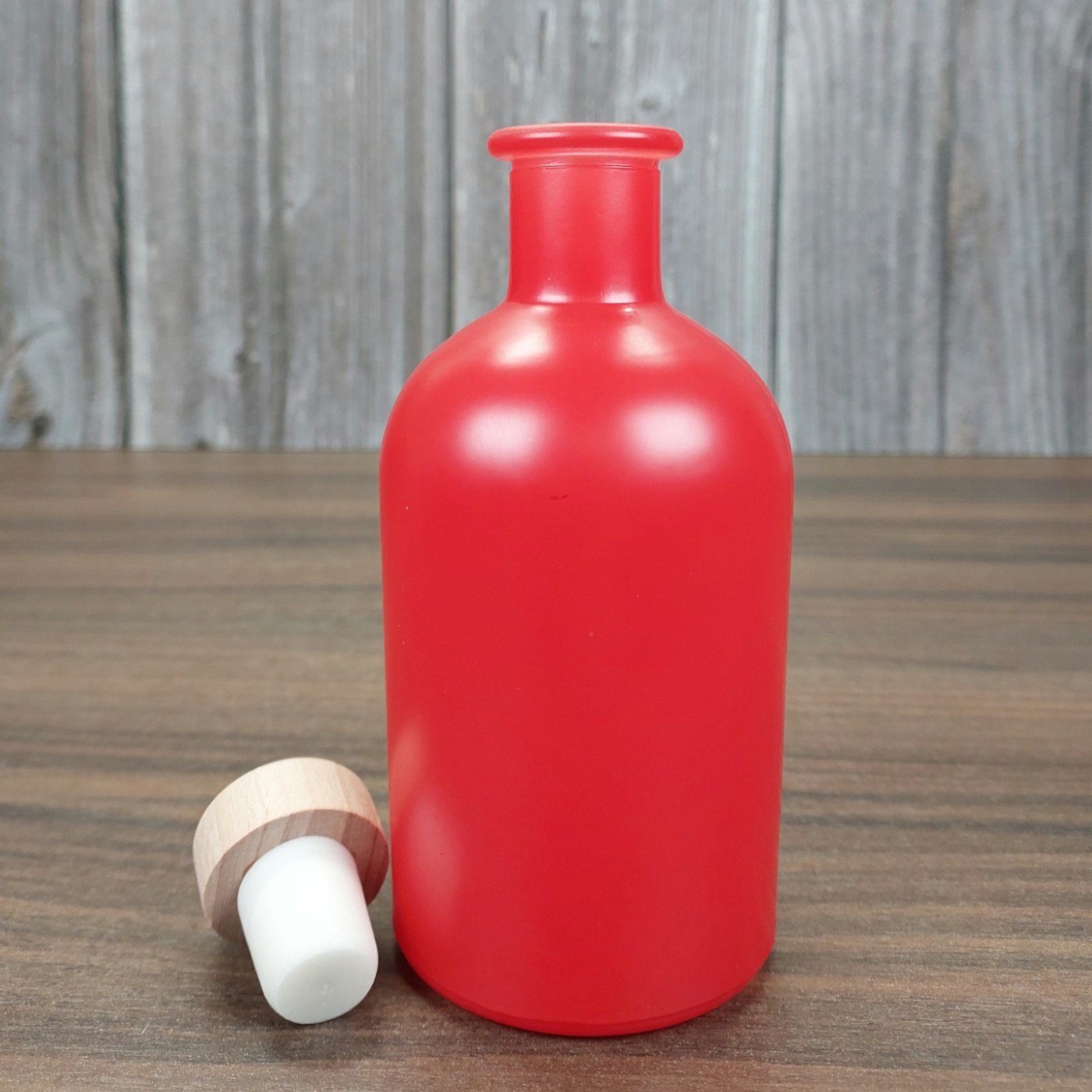 Glasflaschen mit 6er 250 Likörflasche Apotheker Rot, HGK Leere gouveo ml - Trinkflasche l, Korken Set, 0,25