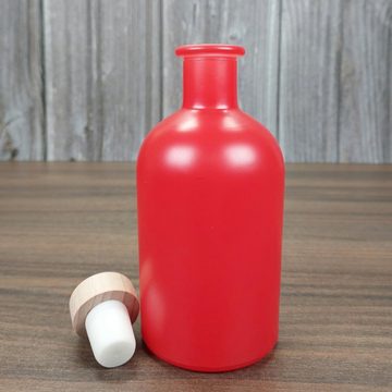 gouveo Trinkflasche Glasflaschen 250 ml Apotheker mit Korken - Leere Likörflasche 0,25 l, 6er Set, Rot, HGK