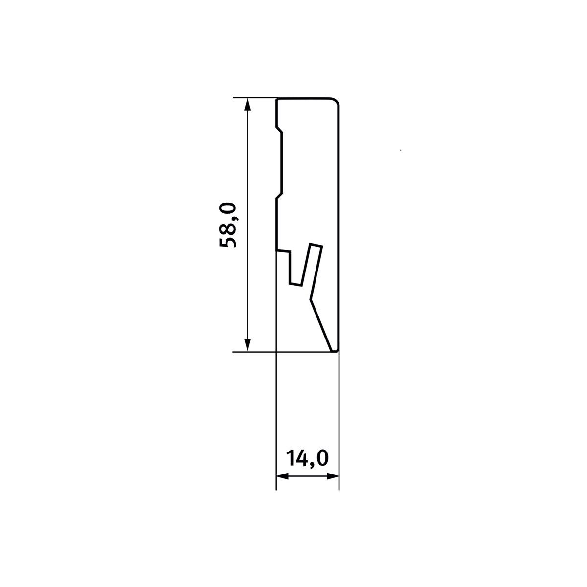 EGGER Sockelleiste Eiche braun L447, L: 240 cm, H: 5.8 cm, 1-St., 2,40m; neues kubisches Profil; passend zu Fußboden Meran Eiche