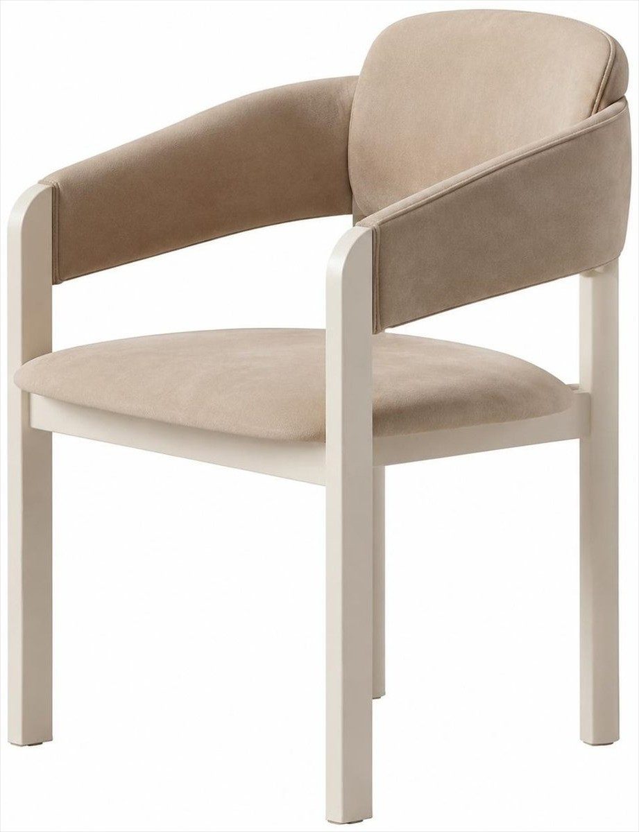 Xlmoebel Esszimmerstuhl Esszimmerstuhl Beige Polsterstuhl Armlehnen Holz Modern Komfort
