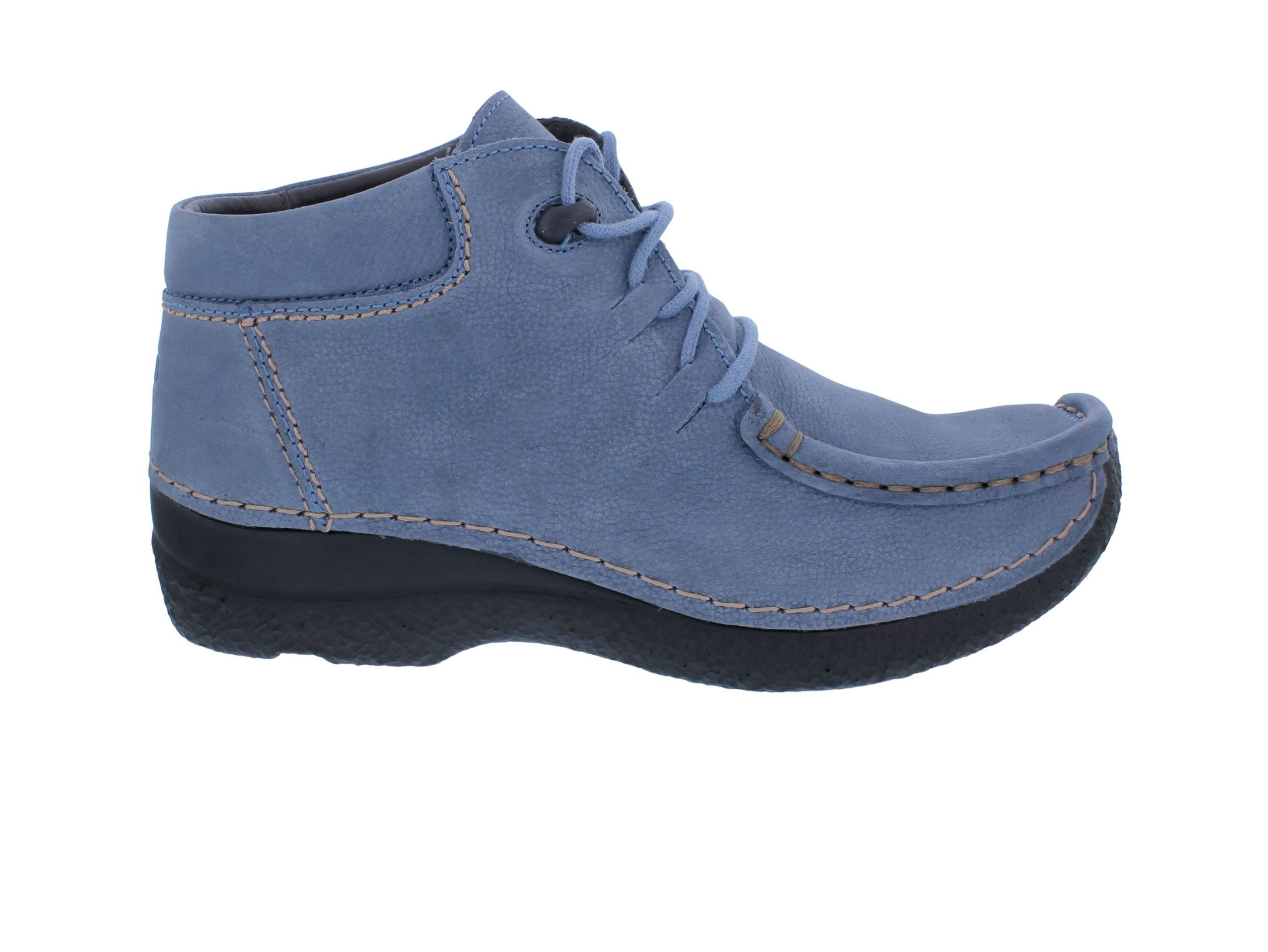 WOLKY Wolky Stiefelette Seamy Moc 0625311-840, Antique Nubukleder, Jeansbla Schnürstiefel
