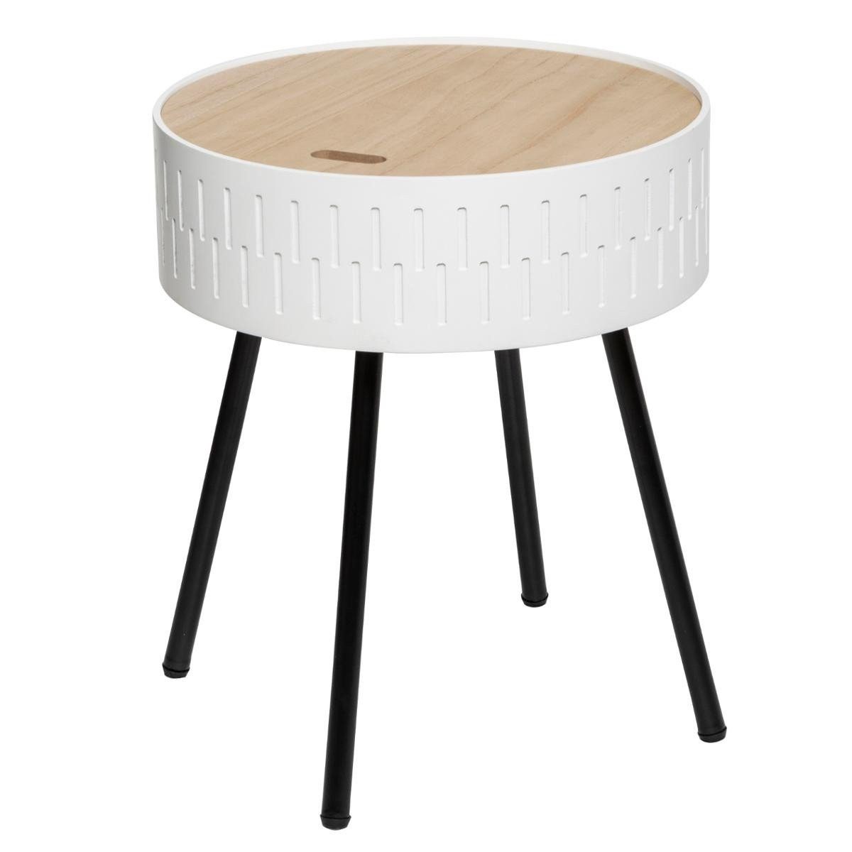 Atmosphera Créateur d'intérieur Beistelltisch Runder Couchtisch mit Stauraum, SHIRO, weiß (funktional), keine