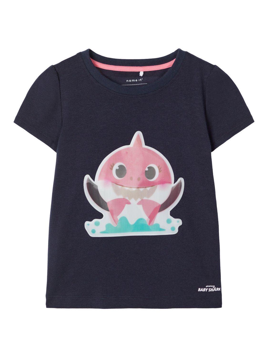 Name It T-Shirt Name It Mädchen Kurzarm-Shirt "Baby Shark" in blau (1-tlg) mit Frontprint