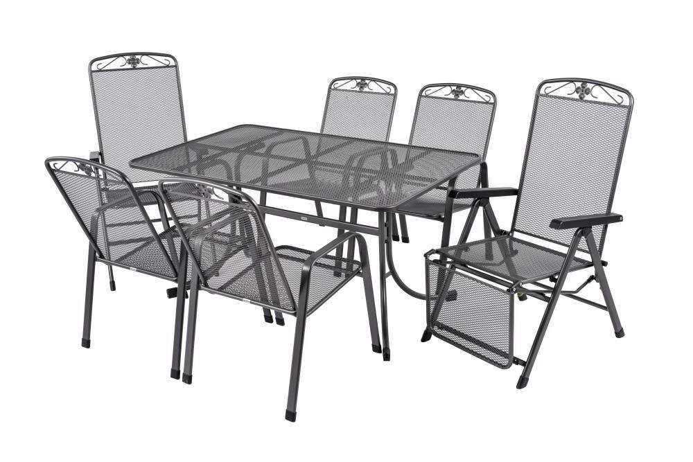 MWH Gartenstuhl MWH Klappstuhl Savoy eisengrau Stahlgestell, Klappbar Rückenlehne verstellbar witterungsbeständig