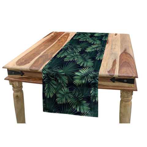 Abakuhaus Tischläufer Esszimmer Küche Rechteckiger Dekorativer Tischläufer, Palme Exotische Dschungel Laub Muster