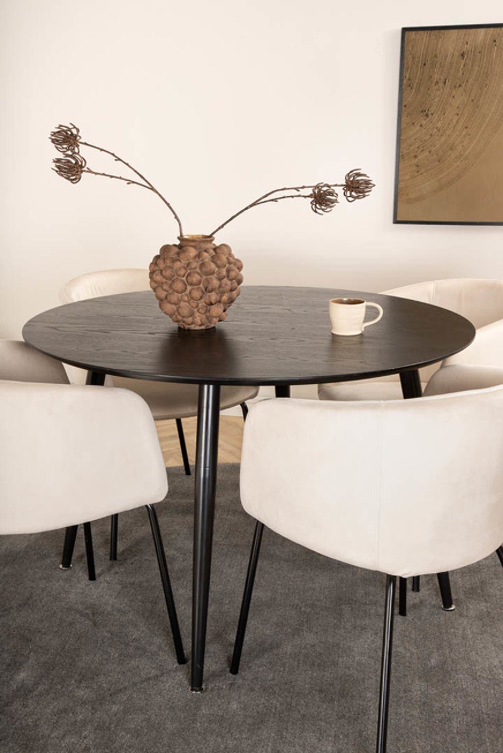 ebuy24 Essgruppe DippØ115BLBL Essgruppe Esstisch schwarz und 4 Beri, (5-tlg) – Bild 5 von 5