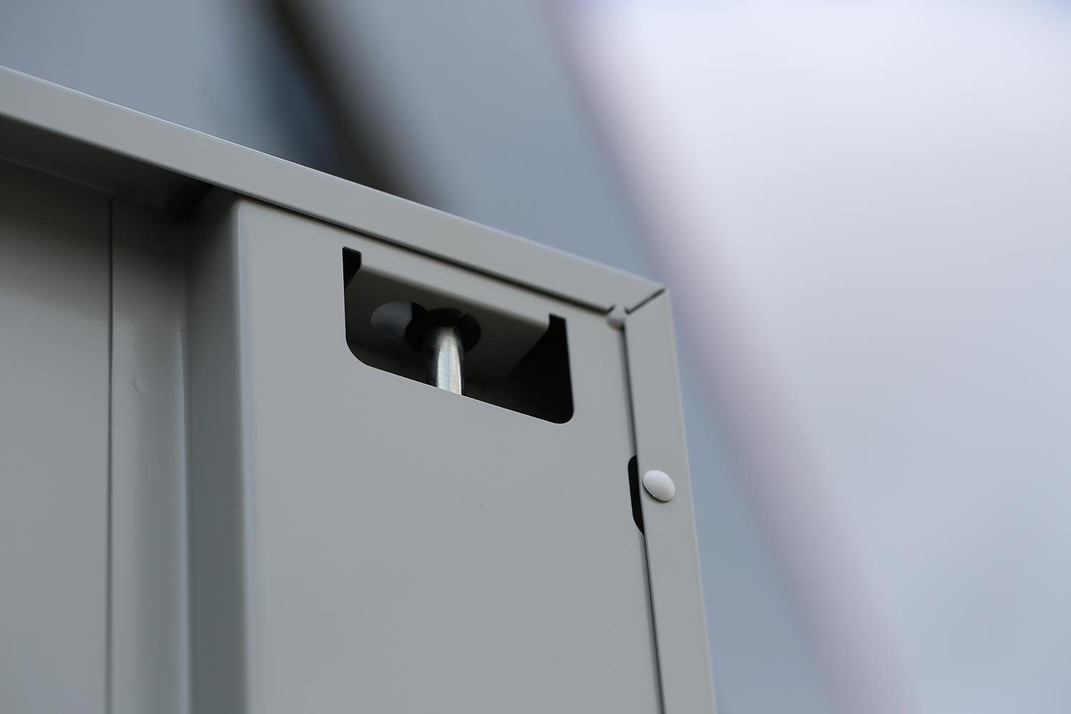 Steelboxx Mehrzweckschrank Aktenschrank Metallschrank abschließbar montiert, Lichtgrau 195x92,5x42,2cm Korpus: | Montage Lichtgrau/ keine 7035 7035 Komplett Büroschrank (1-St) RAL Lichtgrau RAL Türen: notwendig