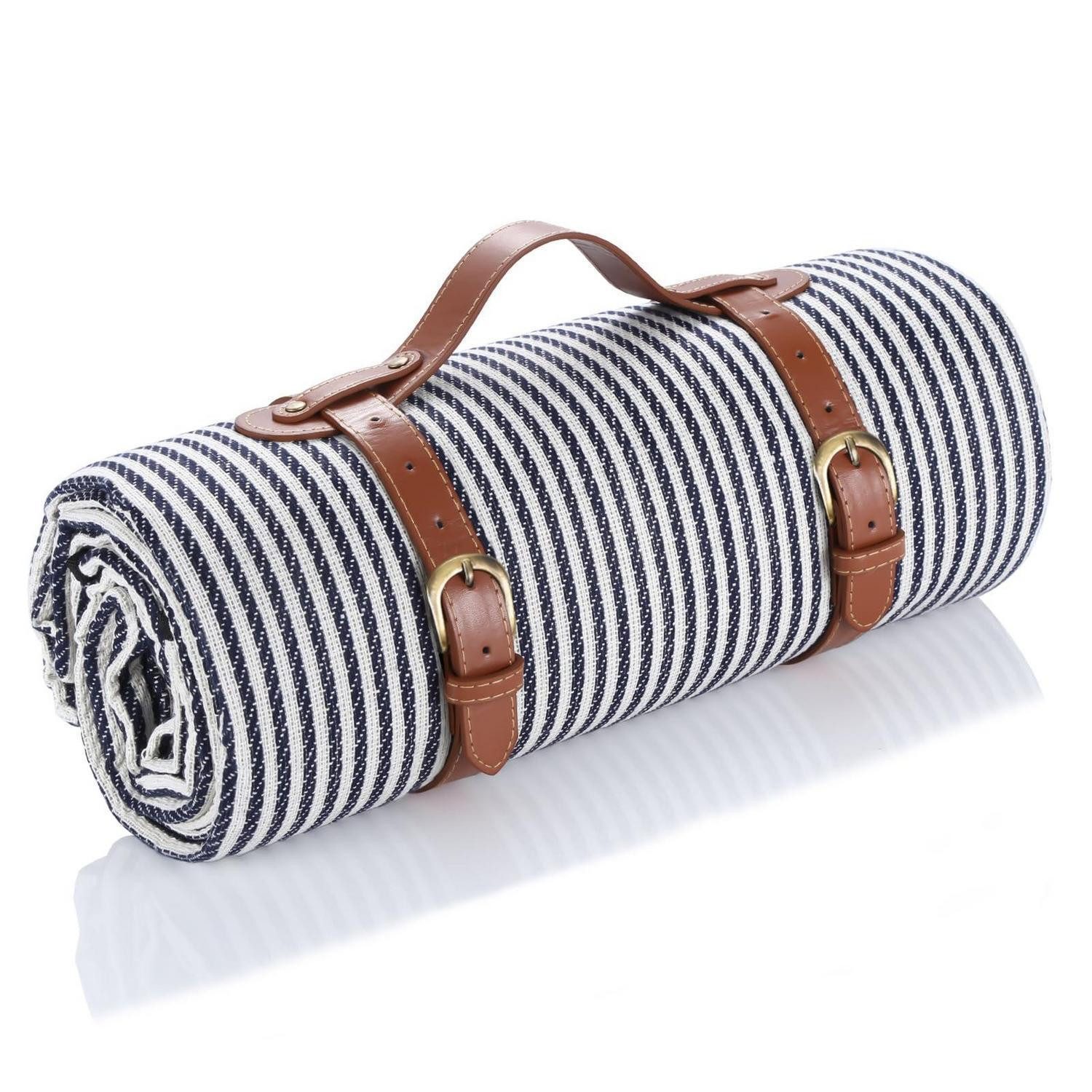 Picknickdecke Picknickdecke 150x200cm Streifen Schwarze und Weiße Nadelstreifen, LuxusKollektion