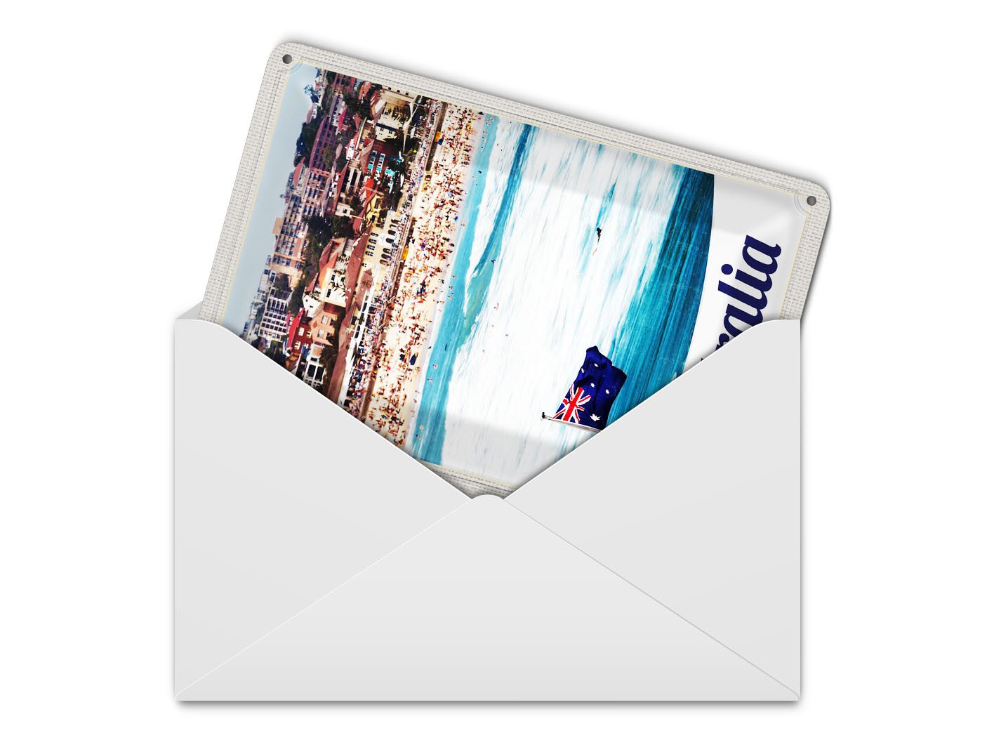 Femer GmbH Postkarte Reise 10x14cm Australien Strand Meer Wellen Sonne, unfrankiert