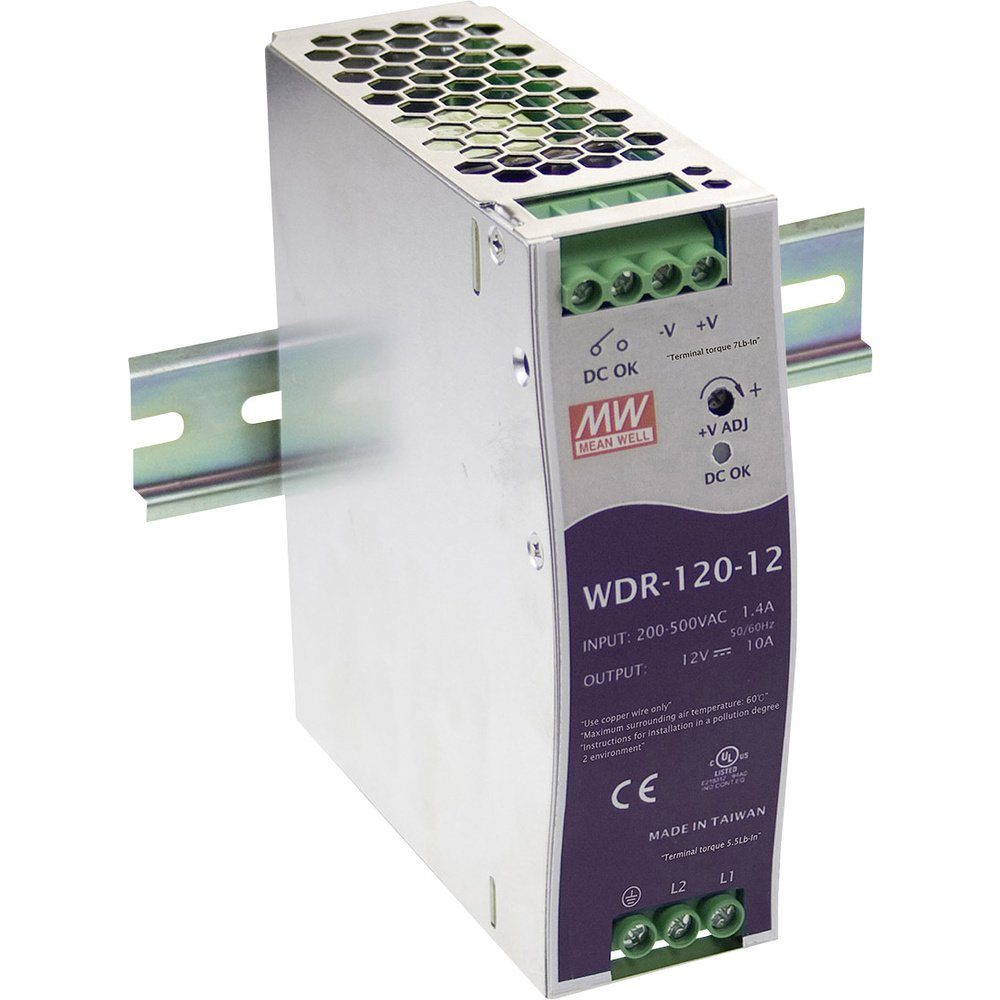 MW Mean Well WDR-120-24 Hutschienen-Netzteil (DIN-Rail) 24 V/DC 5 A 1 Hutschienen-Netzteil